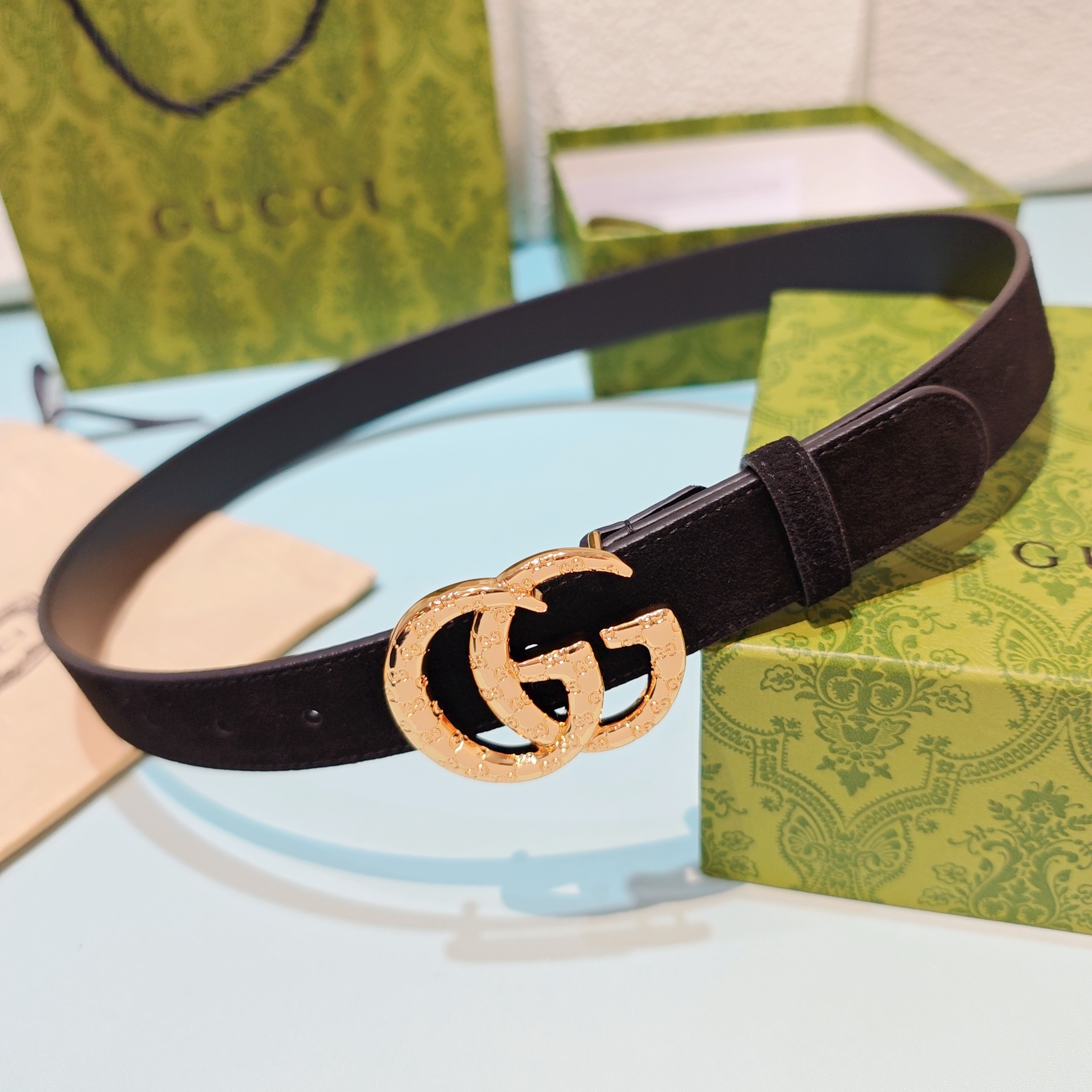 💥💥💥3.0cm 古驰 腰带，双面头层牛皮，长度：75.80.85.90.95.100.105欧，铜五金