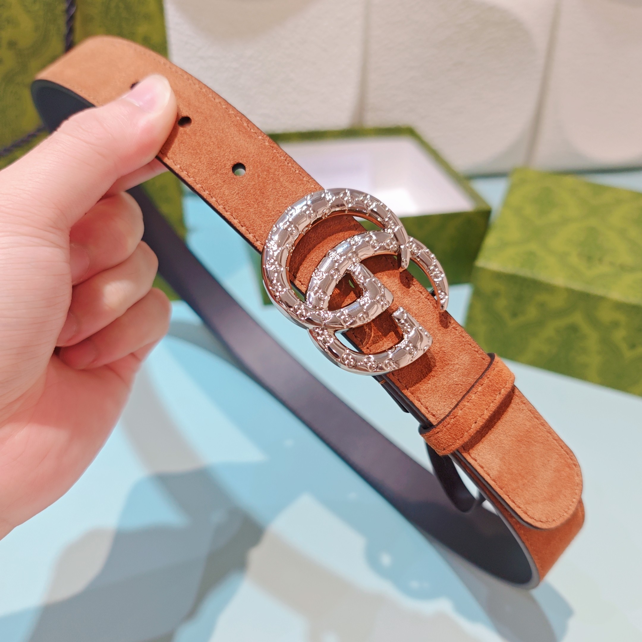 💥💥💥3.0cm 古驰 腰带，双面头层牛皮，长度：75.80.85.90.95.100.105欧，铜五金