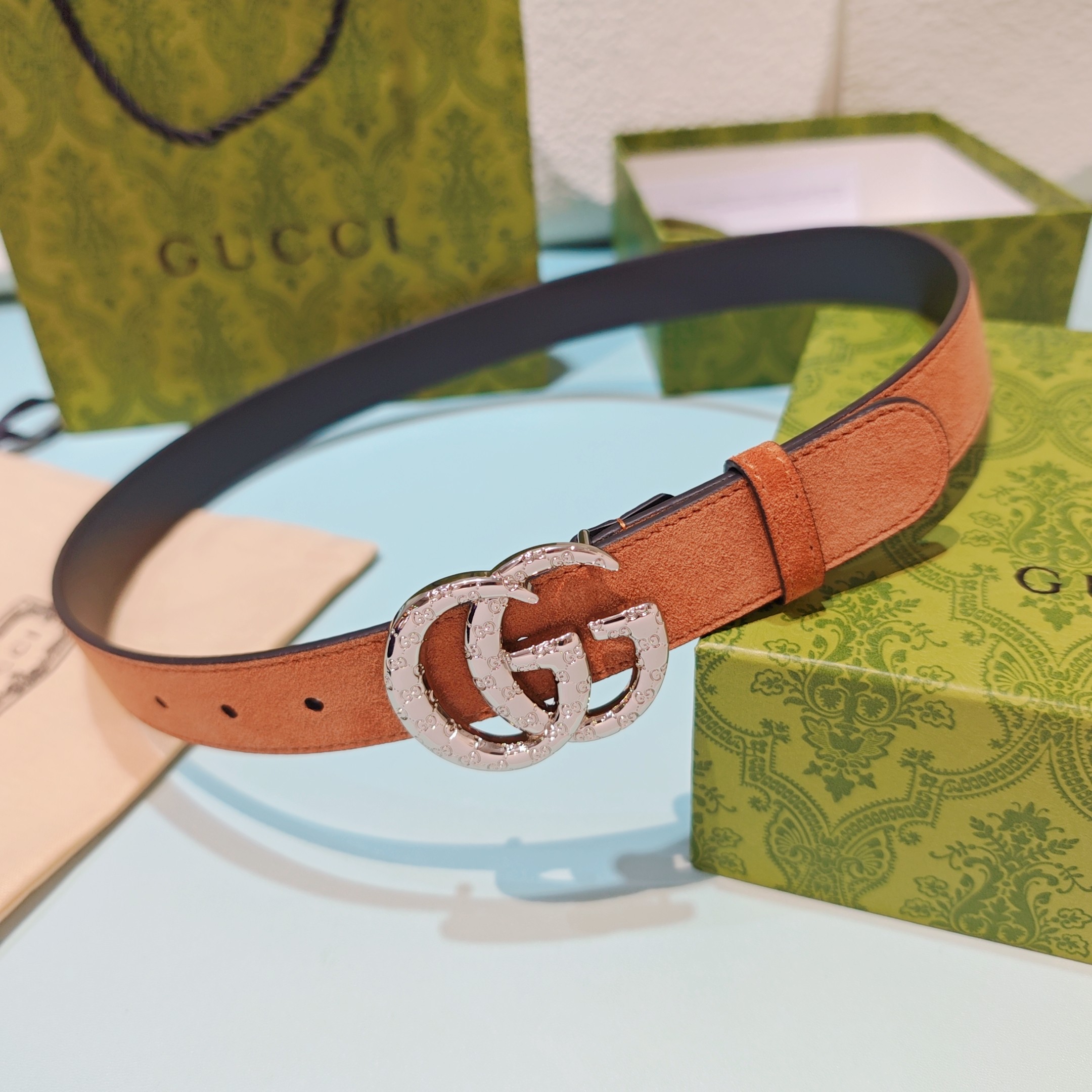 💥💥💥3.0cm 古驰 腰带，双面头层牛皮，长度：75.80.85.90.95.100.105欧，铜五金