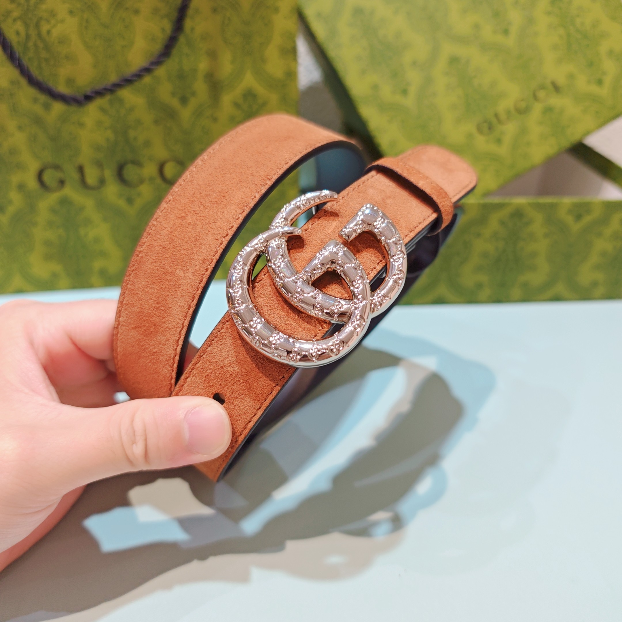 💥💥💥3.0cm 古驰 腰带，双面头层牛皮，长度：75.80.85.90.95.100.105欧，铜五金