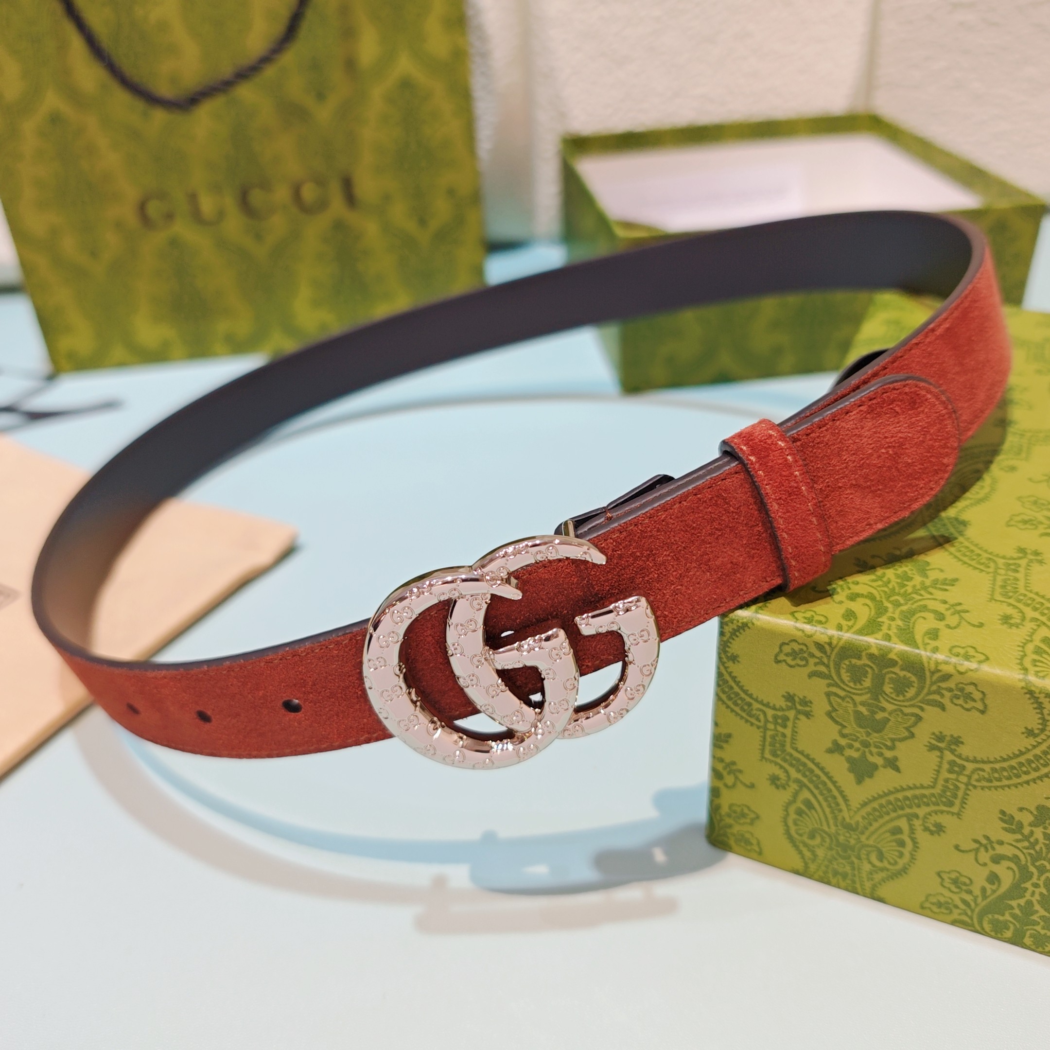 💥💥💥3.0cm 古驰 腰带，双面头层牛皮，长度：75.80.85.90.95.100.105欧，铜五金