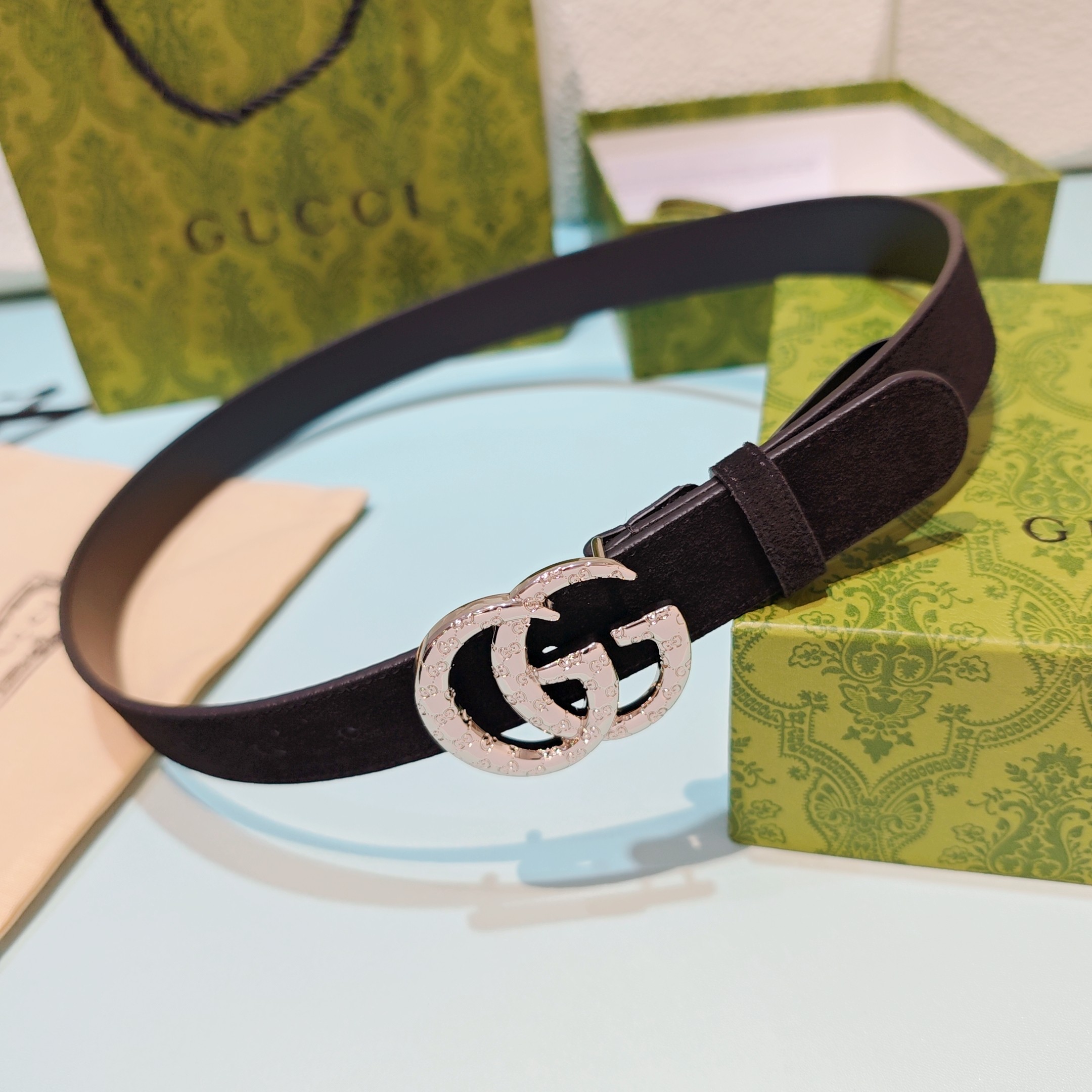 💥💥💥3.0cm 古驰 腰带，双面头层牛皮，长度：75.80.85.90.95.100.105欧，铜五金