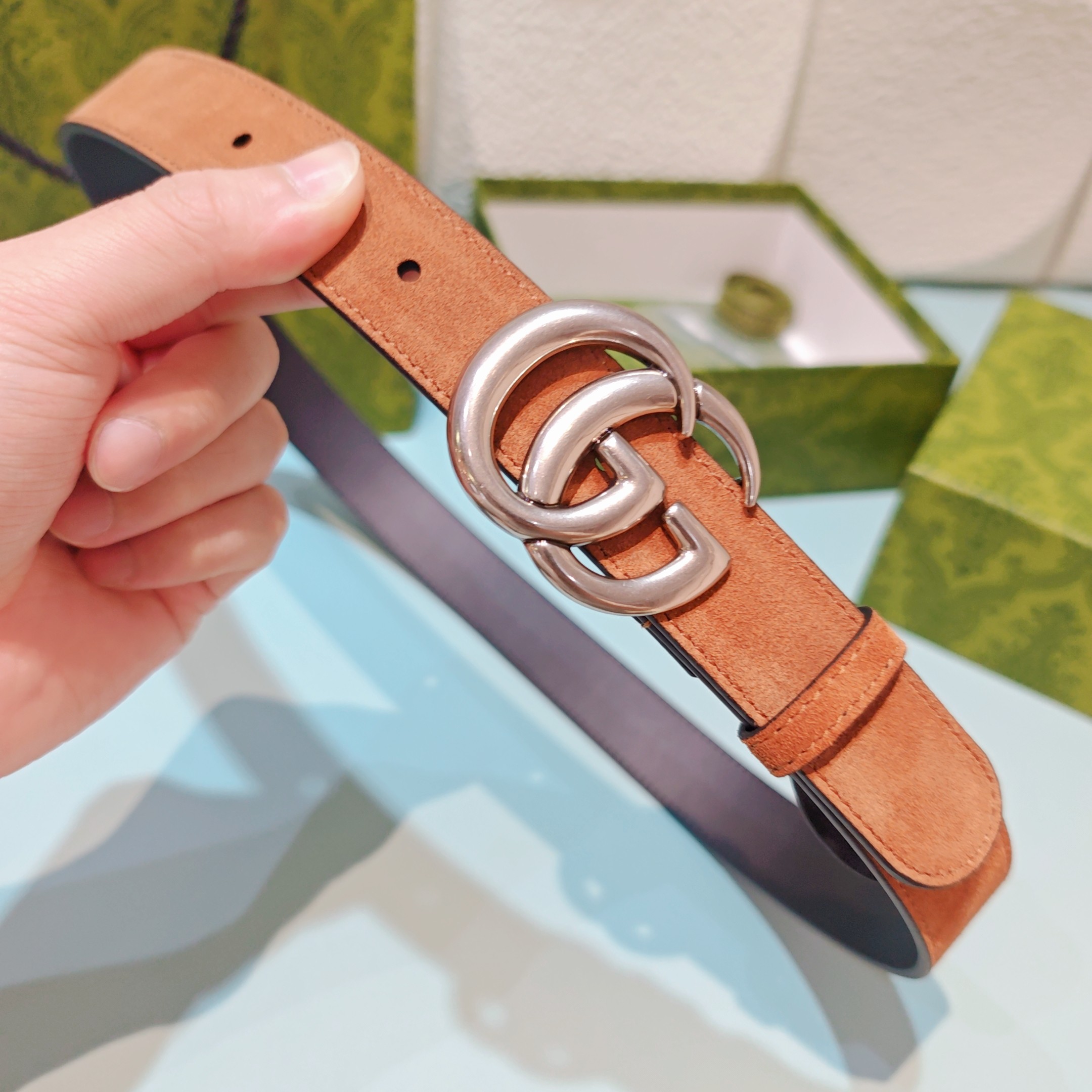 💥💥💥3.0cm 古驰 腰带，双面头层牛皮，长度：75.80.85.90.95.100.105欧，铜五金