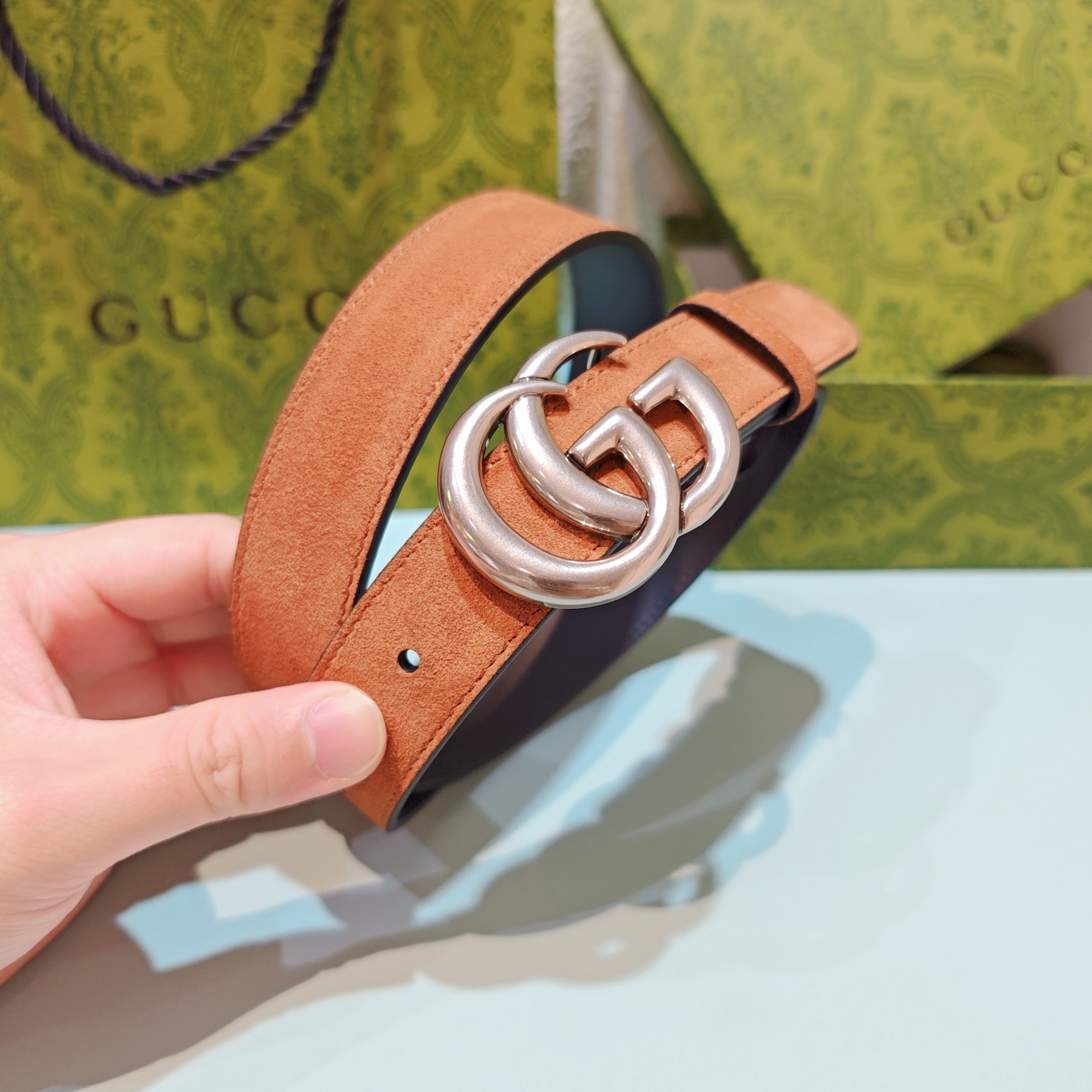 💥💥💥3.0cm 古驰 腰带，双面头层牛皮，长度：75.80.85.90.95.100.105欧，铜五金