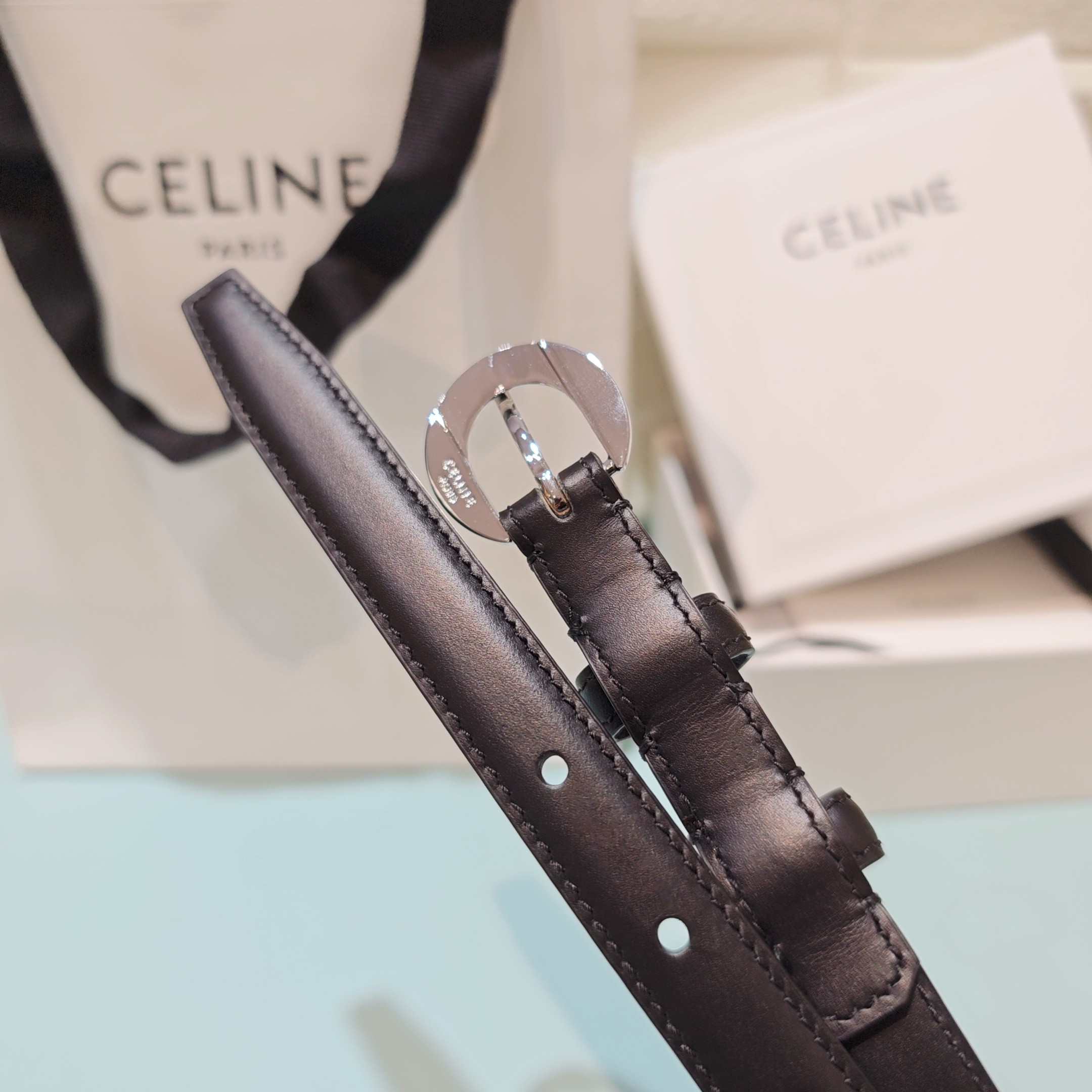 💥💥💥1.8cm赛琳CELINE腰带，双面头层牛皮，长度：75.80.85.90.95.100.欧，铜五