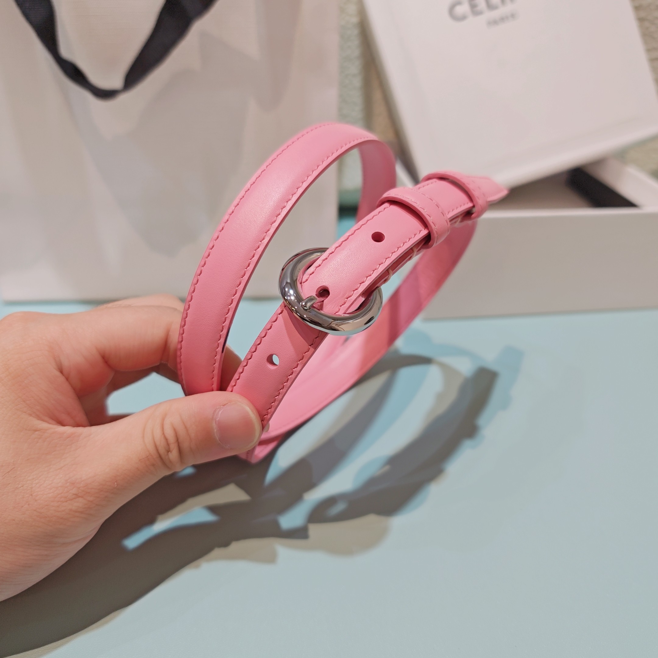 💥💥💥1.8cm赛琳CELINE腰带，双面头层牛皮，长度：75.80.85.90.95.100.欧，铜五