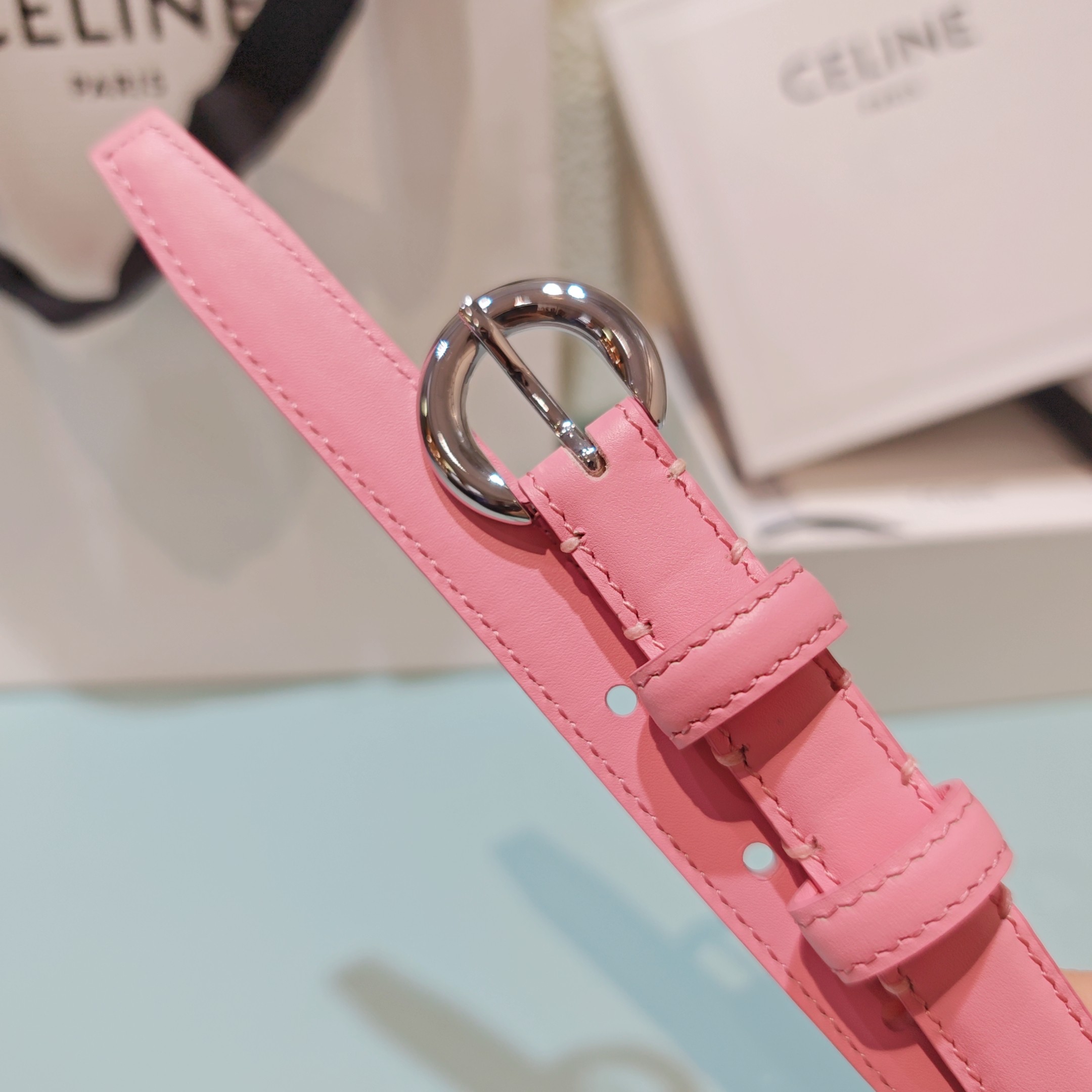 💥💥💥1.8cm赛琳CELINE腰带，双面头层牛皮，长度：75.80.85.90.95.100.欧，铜五