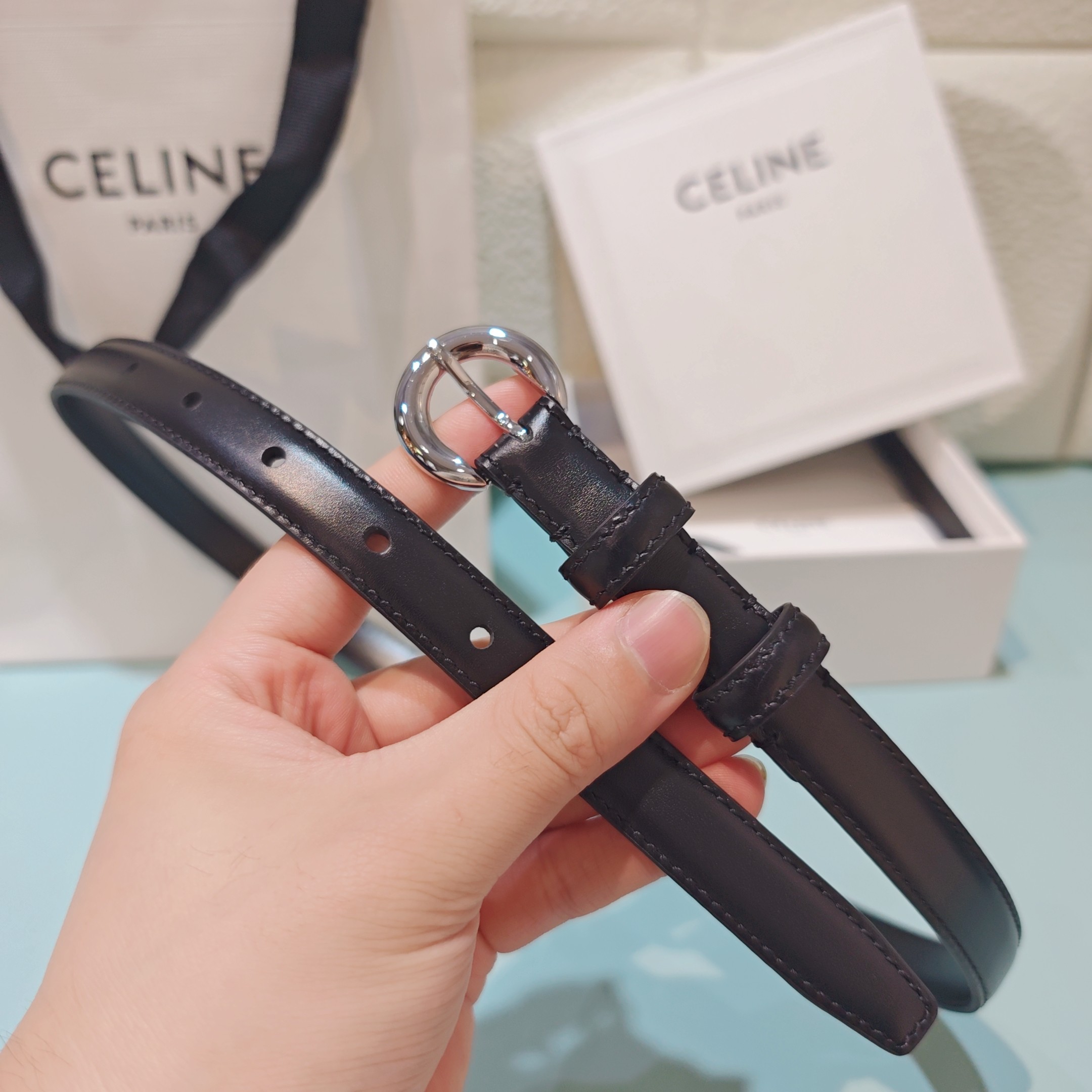 💥💥💥1.8cm赛琳CELINE腰带，双面头层牛皮，长度：75.80.85.90.95.100.欧，铜五