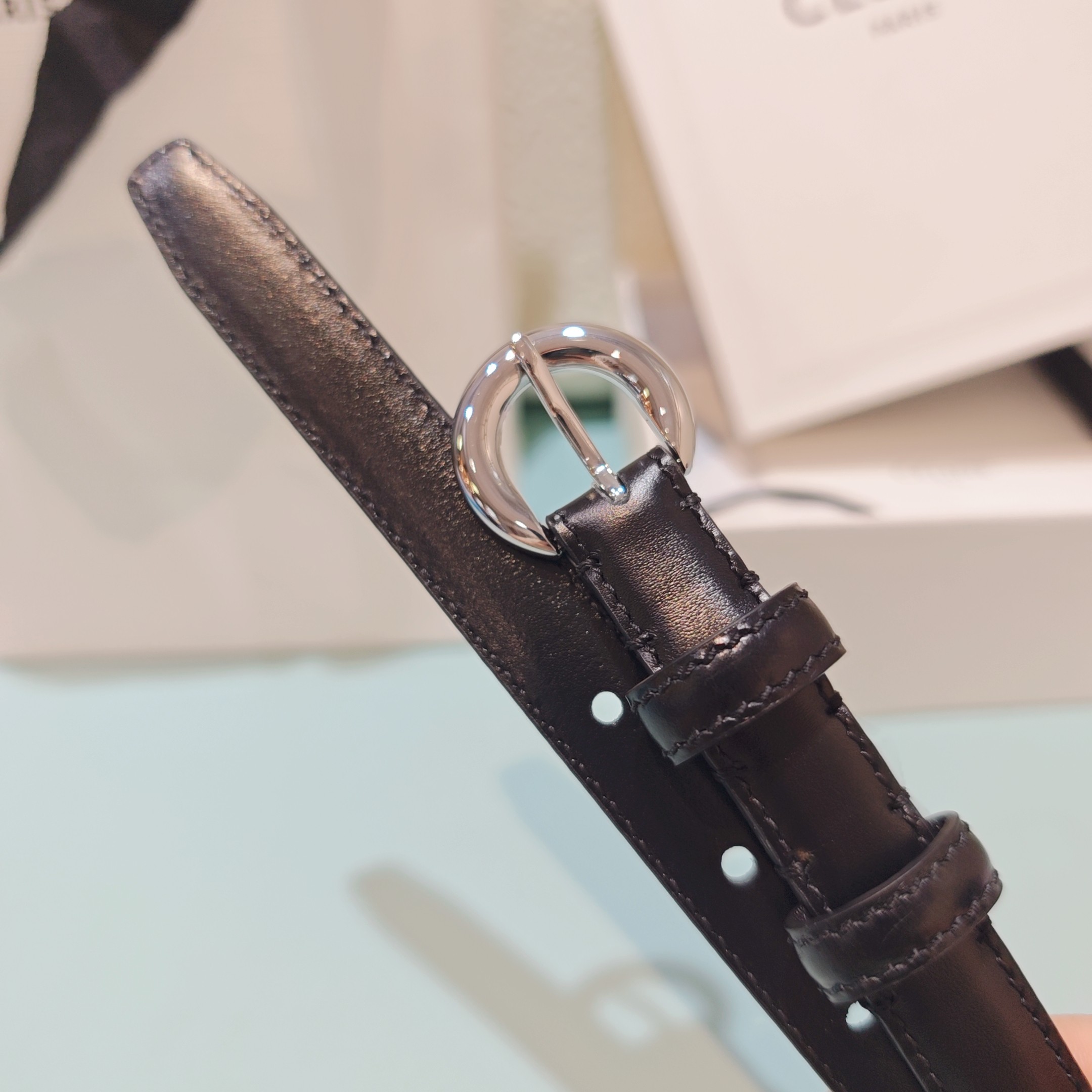 💥💥💥1.8cm赛琳CELINE腰带，双面头层牛皮，长度：75.80.85.90.95.100.欧，铜五