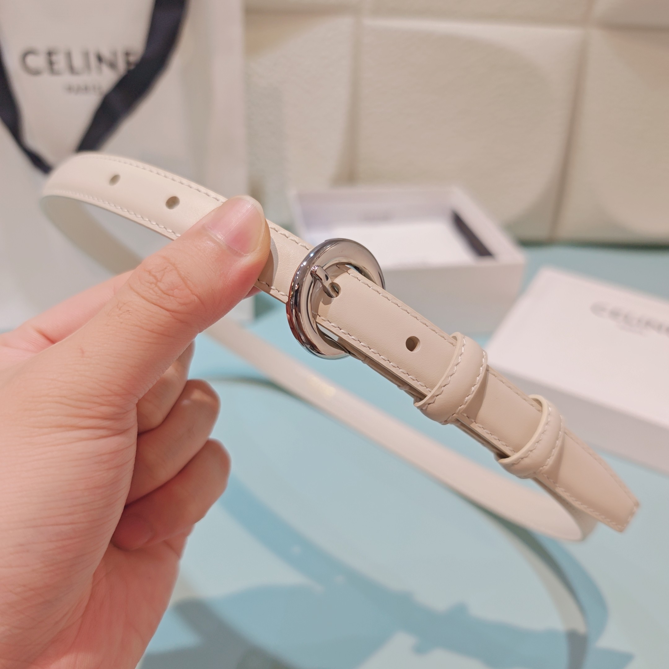 💥💥💥1.8cm赛琳CELINE腰带，双面头层牛皮，长度：75.80.85.90.95.100.欧，铜五