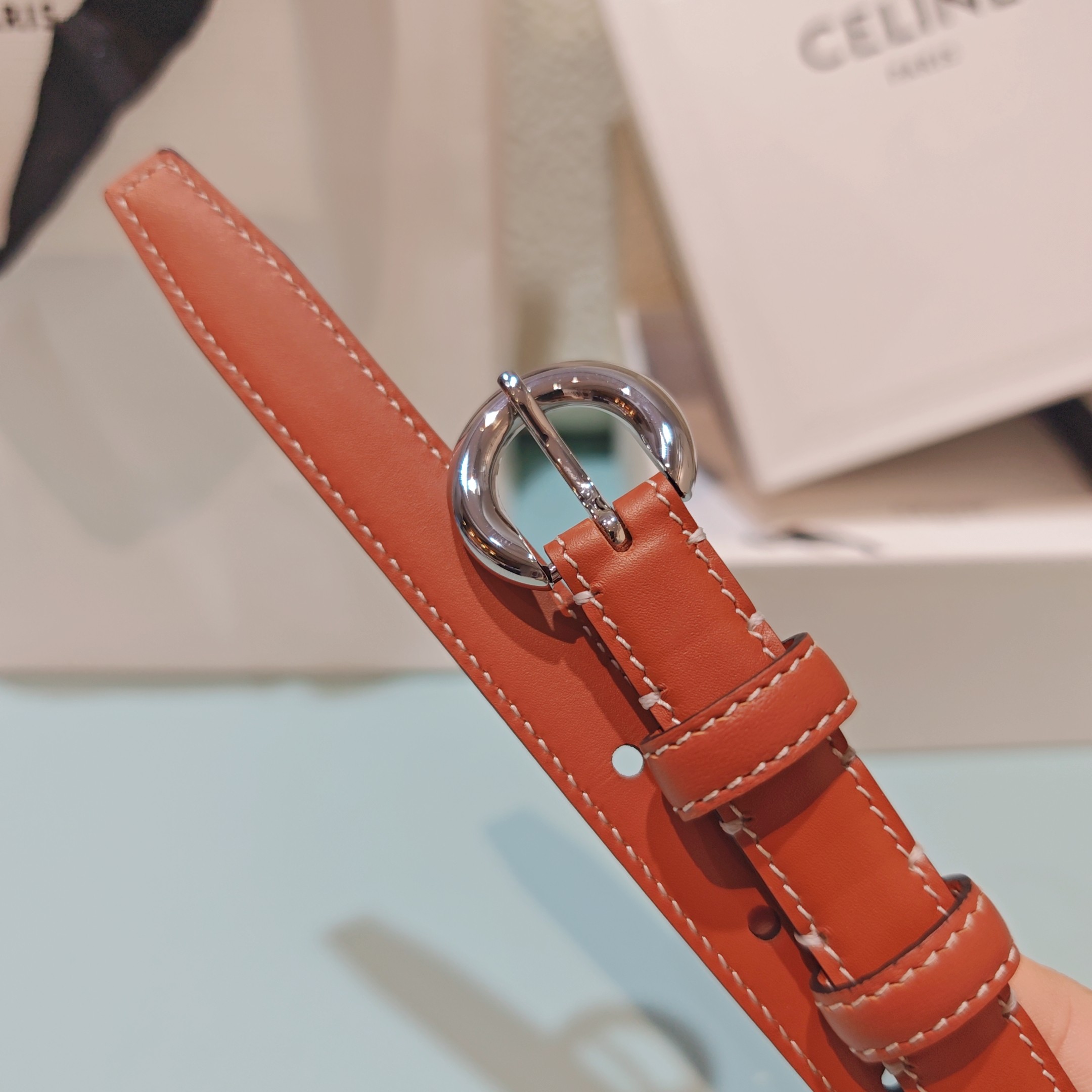 💥💥💥1.8cm赛琳CELINE腰带，双面头层牛皮，长度：75.80.85.90.95.100.欧，铜五