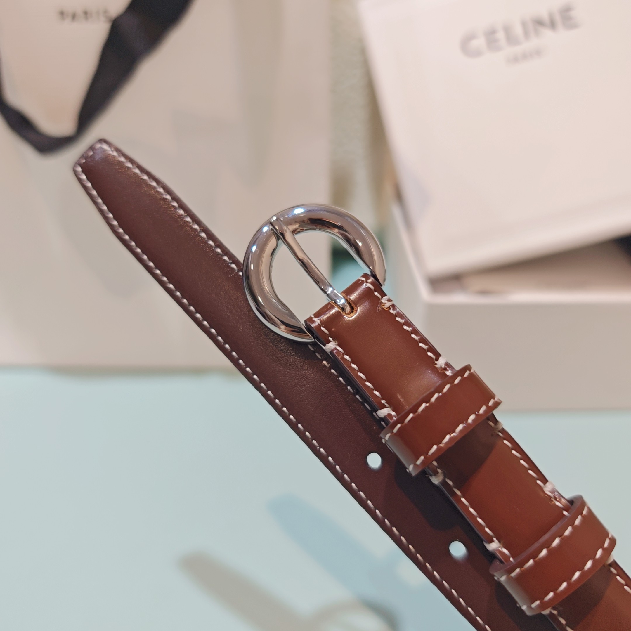 💥💥💥1.8cm赛琳CELINE腰带，双面头层牛皮，长度：75.80.85.90.95.100.欧，铜五