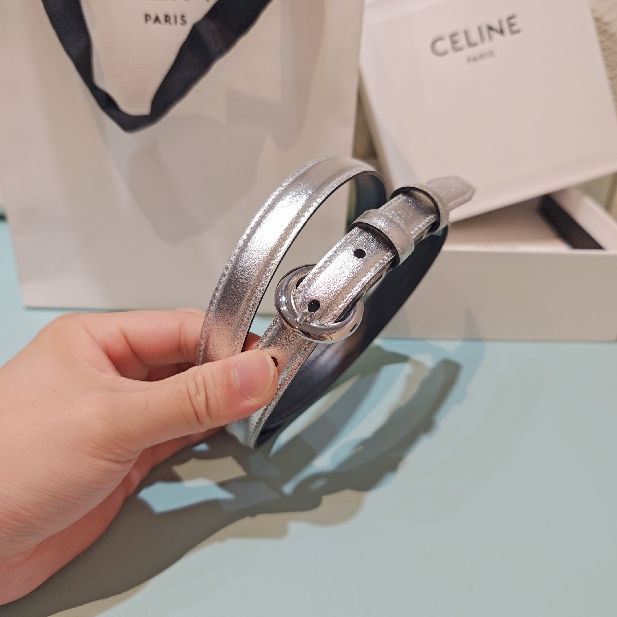 💥💥💥1.8cm赛琳CELINE腰带，双面头层牛皮，长度：75.80.85.90.95.100.欧，铜五