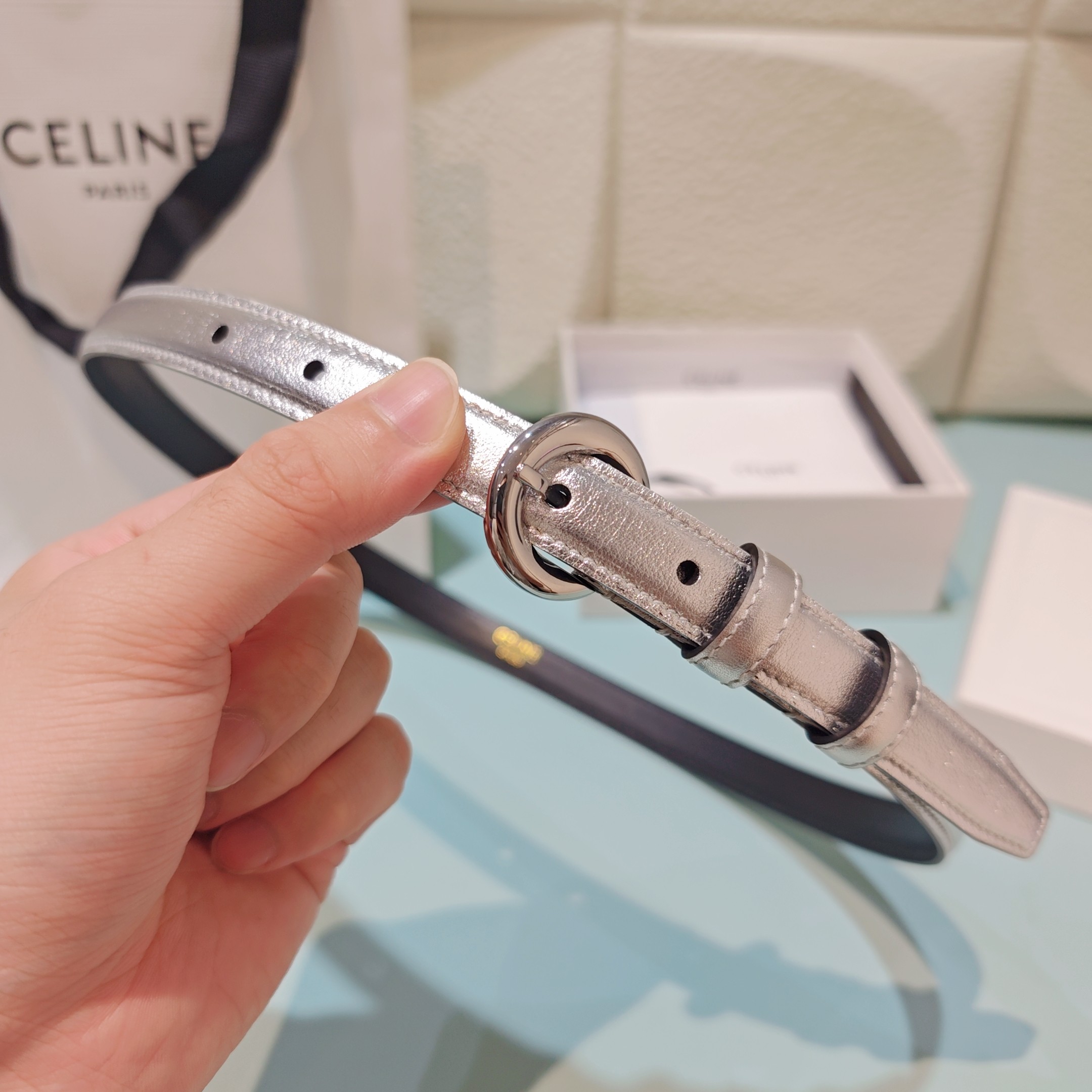 💥💥💥1.8cm赛琳CELINE腰带，双面头层牛皮，长度：75.80.85.90.95.100.欧，铜五