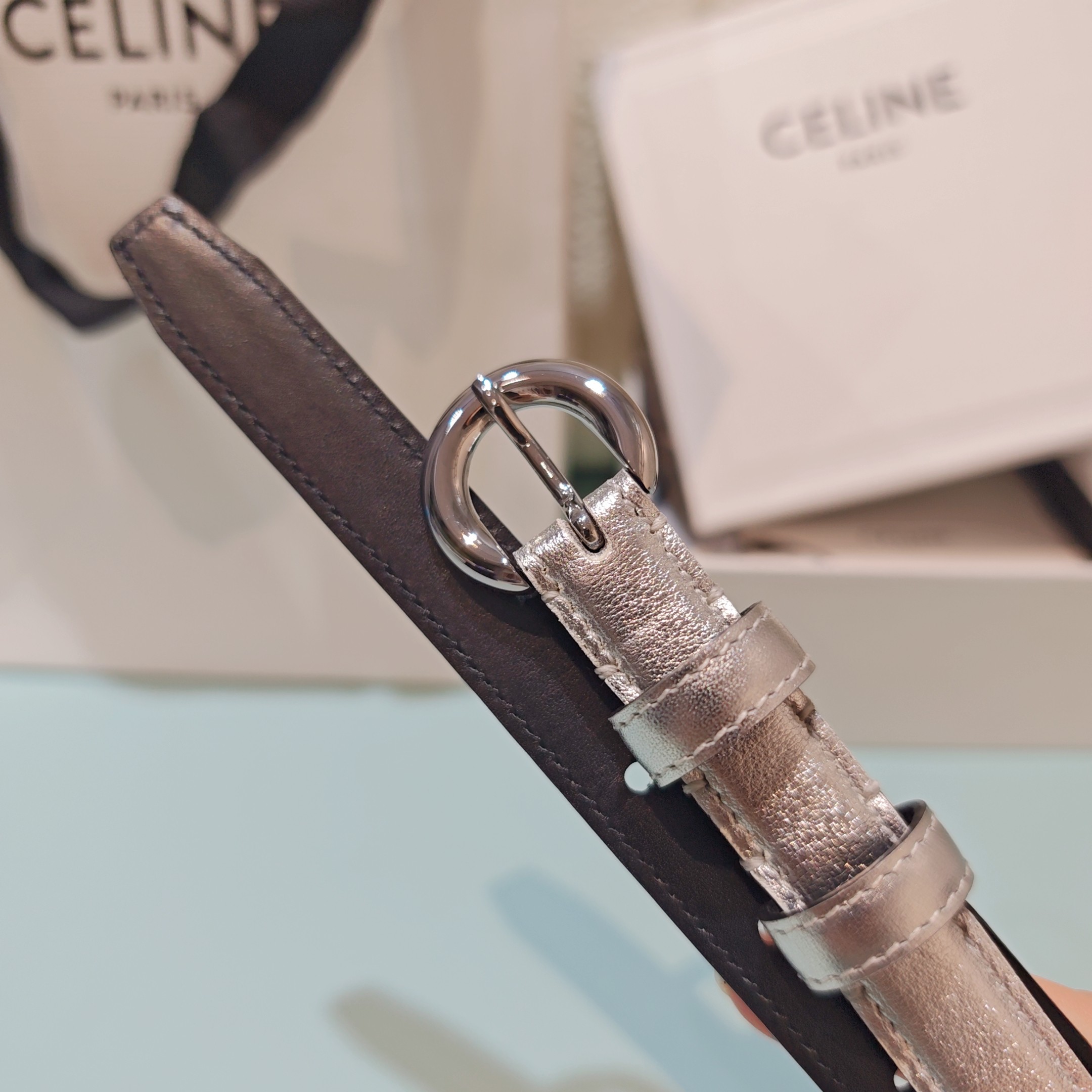 💥💥💥1.8cm赛琳CELINE腰带，双面头层牛皮，长度：75.80.85.90.95.100.欧，铜五