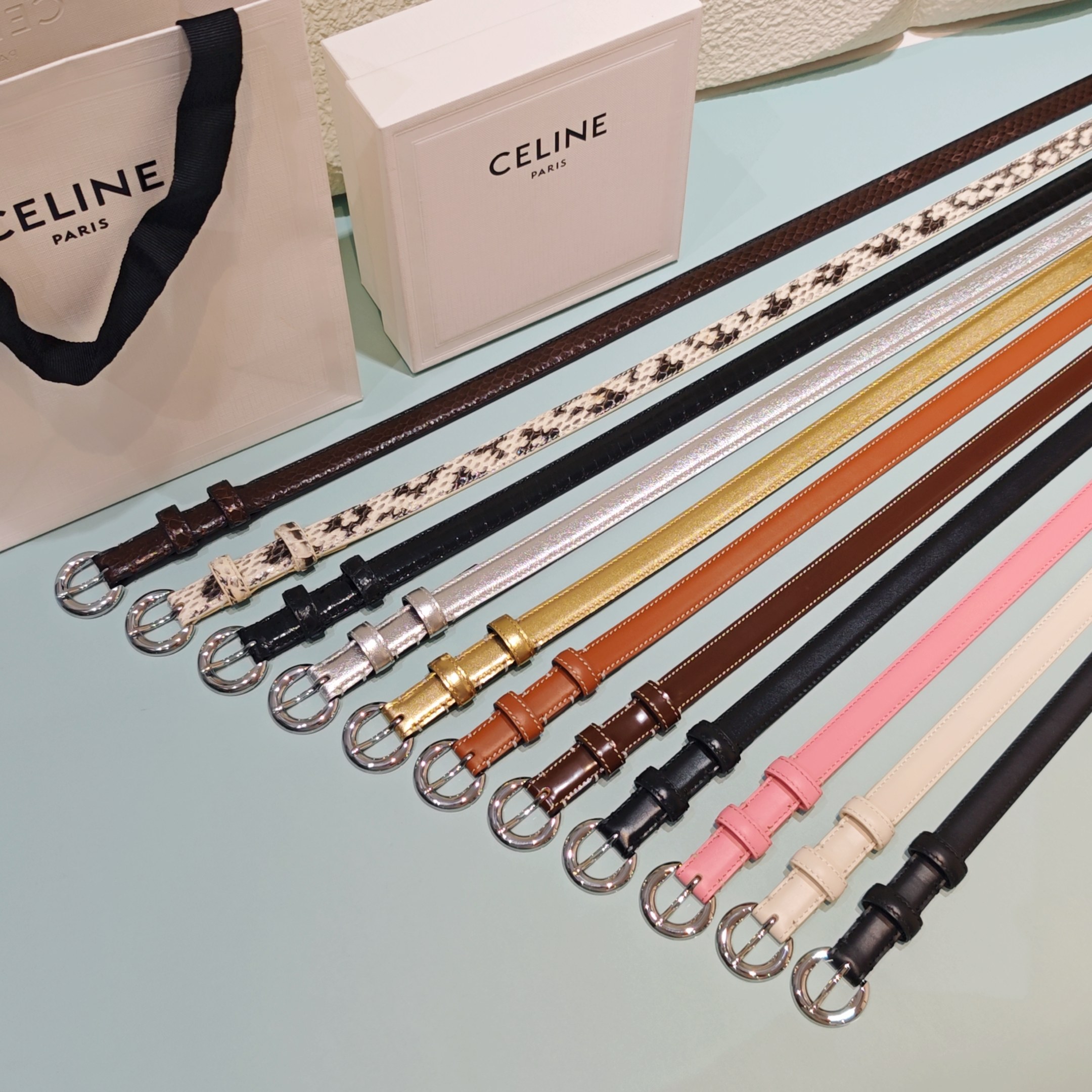 💥💥💥1.8cm赛琳CELINE腰带，双面头层牛皮，长度：75.80.85.90.95.100.欧，铜五