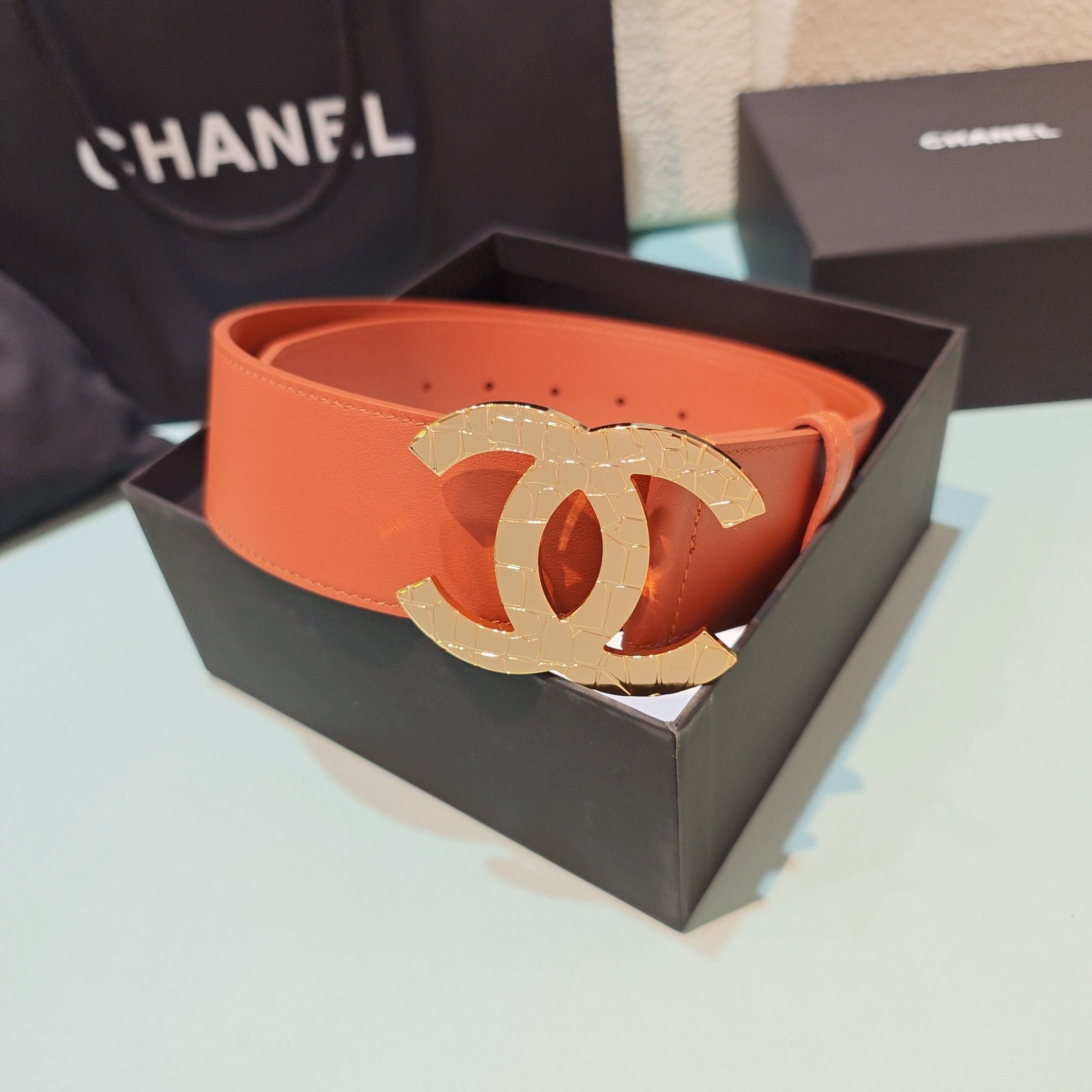 💥💥💥5.0cm香奈儿腰带，双面头层牛皮，长度：75.80.85.90.95.100欧，铜五金扣原版开模