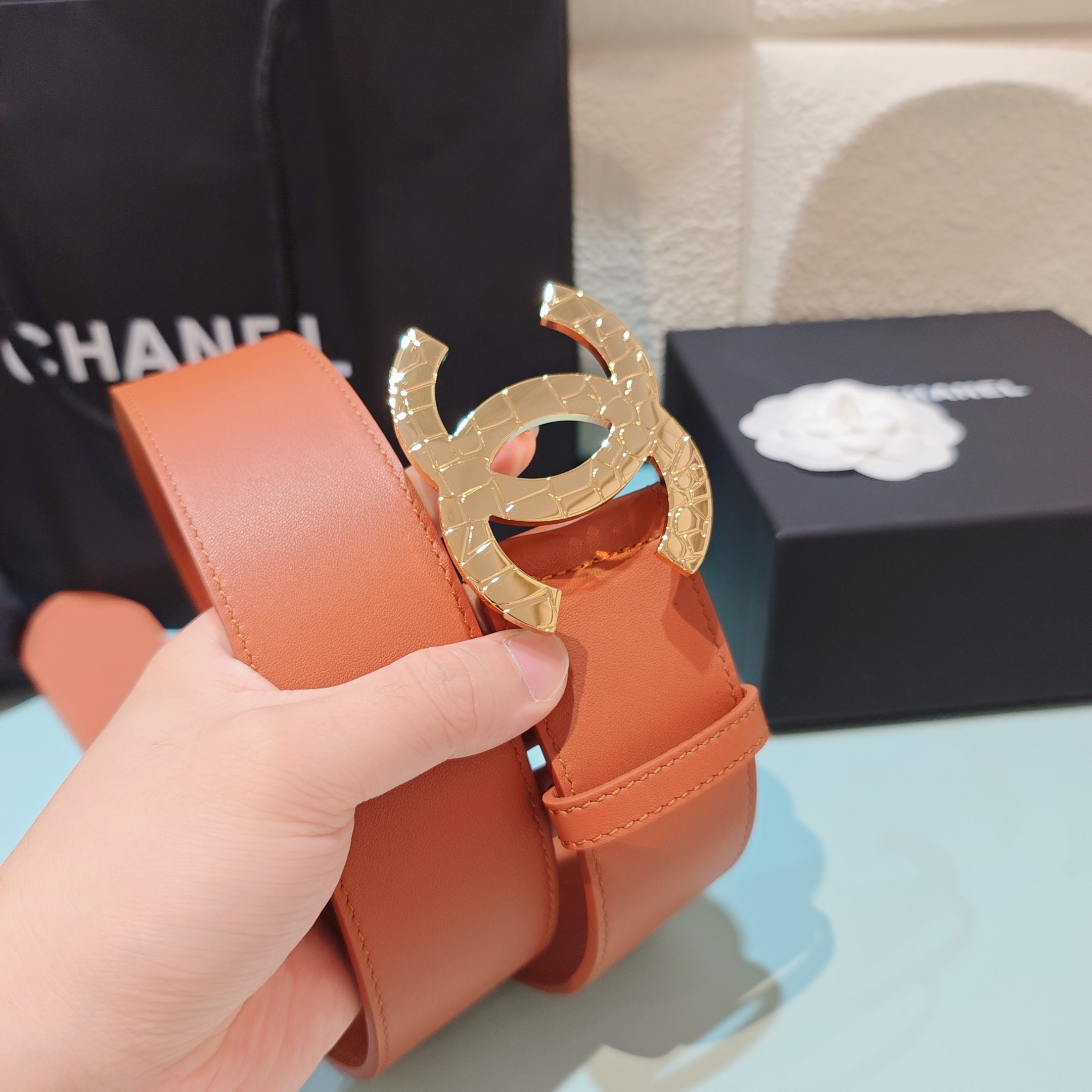 💥💥💥5.0cm香奈儿腰带，双面头层牛皮，长度：75.80.85.90.95.100欧，铜五金扣原版开模