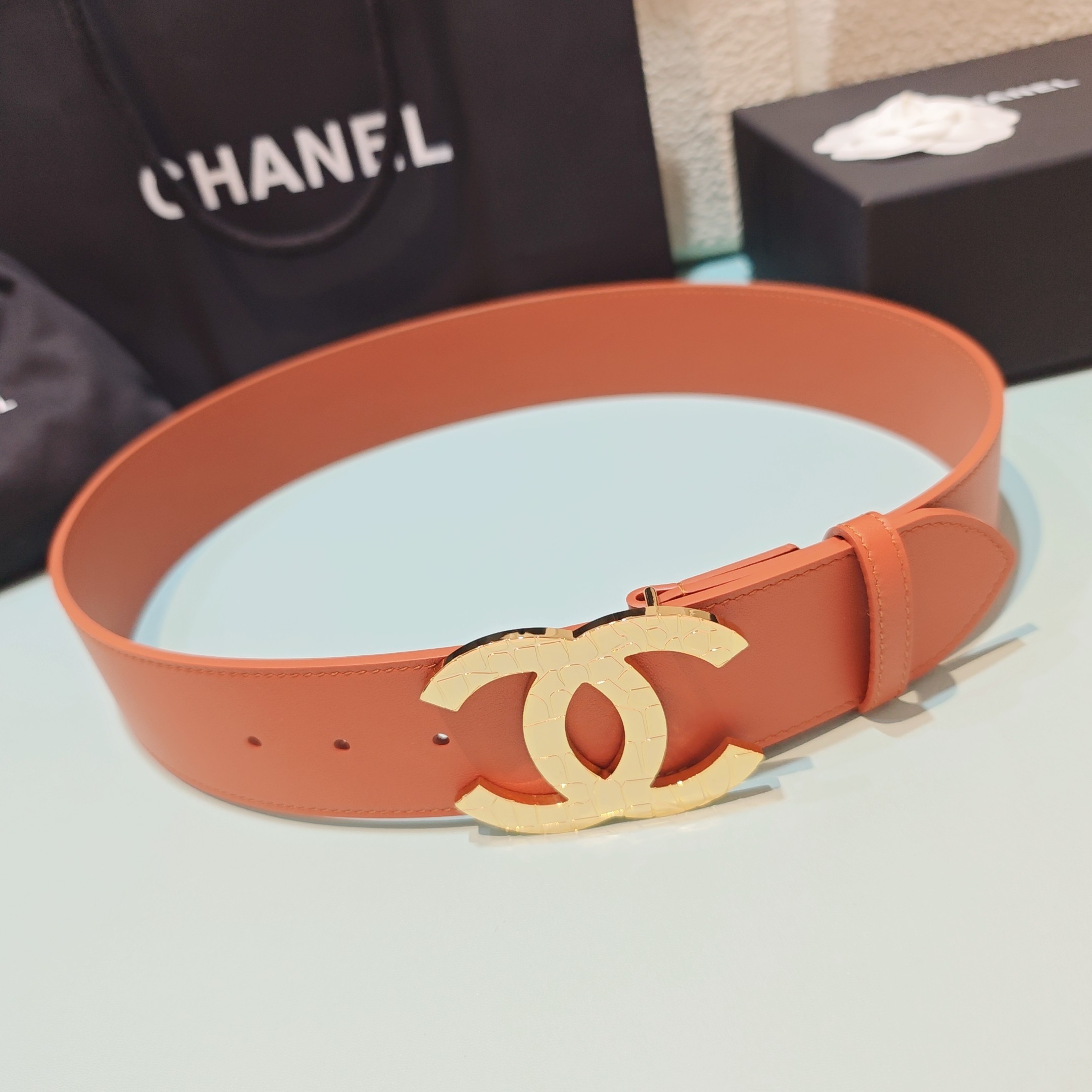 💥💥💥5.0cm香奈儿腰带，双面头层牛皮，长度：75.80.85.90.95.100欧，铜五金扣原版开模