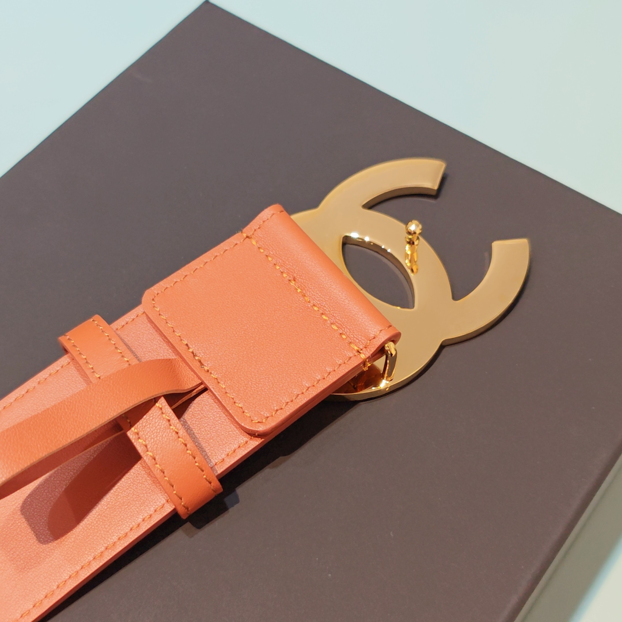 💥💥💥5.0cm香奈儿腰带，双面头层牛皮，长度：75.80.85.90.95.100欧，铜五金扣原版开模