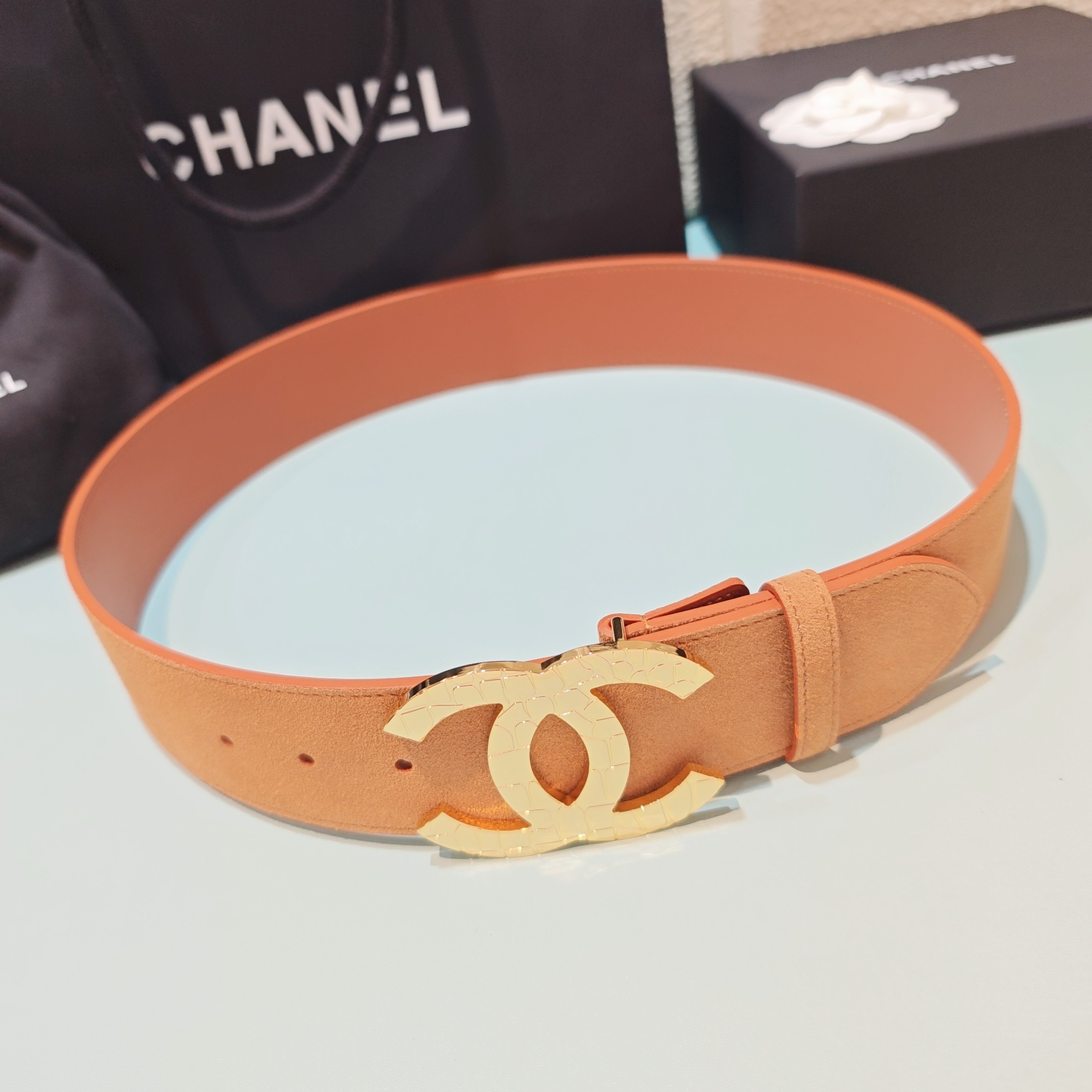 💥💥💥5.0cm香奈儿腰带，双面头层牛皮，长度：75.80.85.90.95.100欧，铜五金扣原版开模
