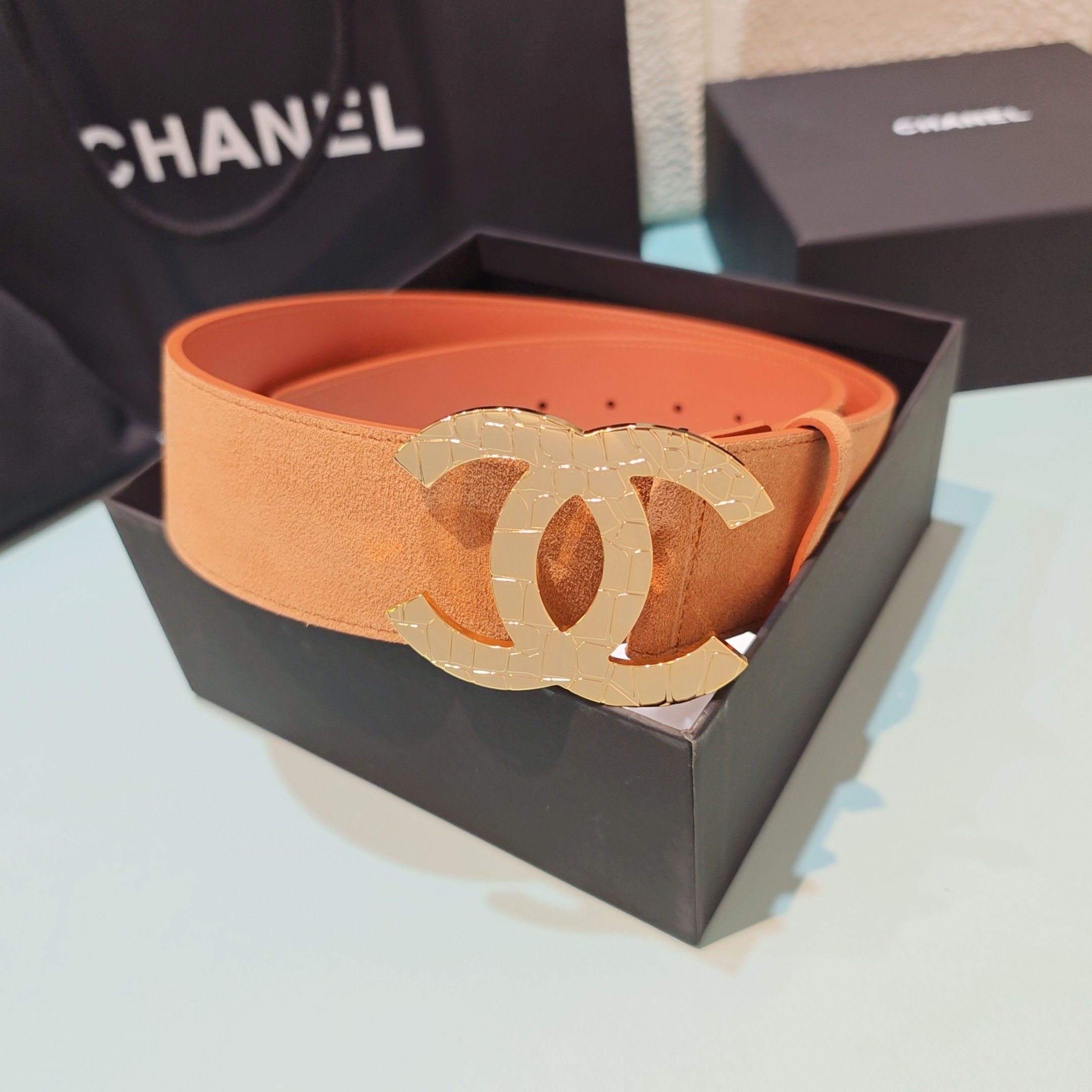 💥💥💥5.0cm香奈儿腰带，双面头层牛皮，长度：75.80.85.90.95.100欧，铜五金扣原版开模