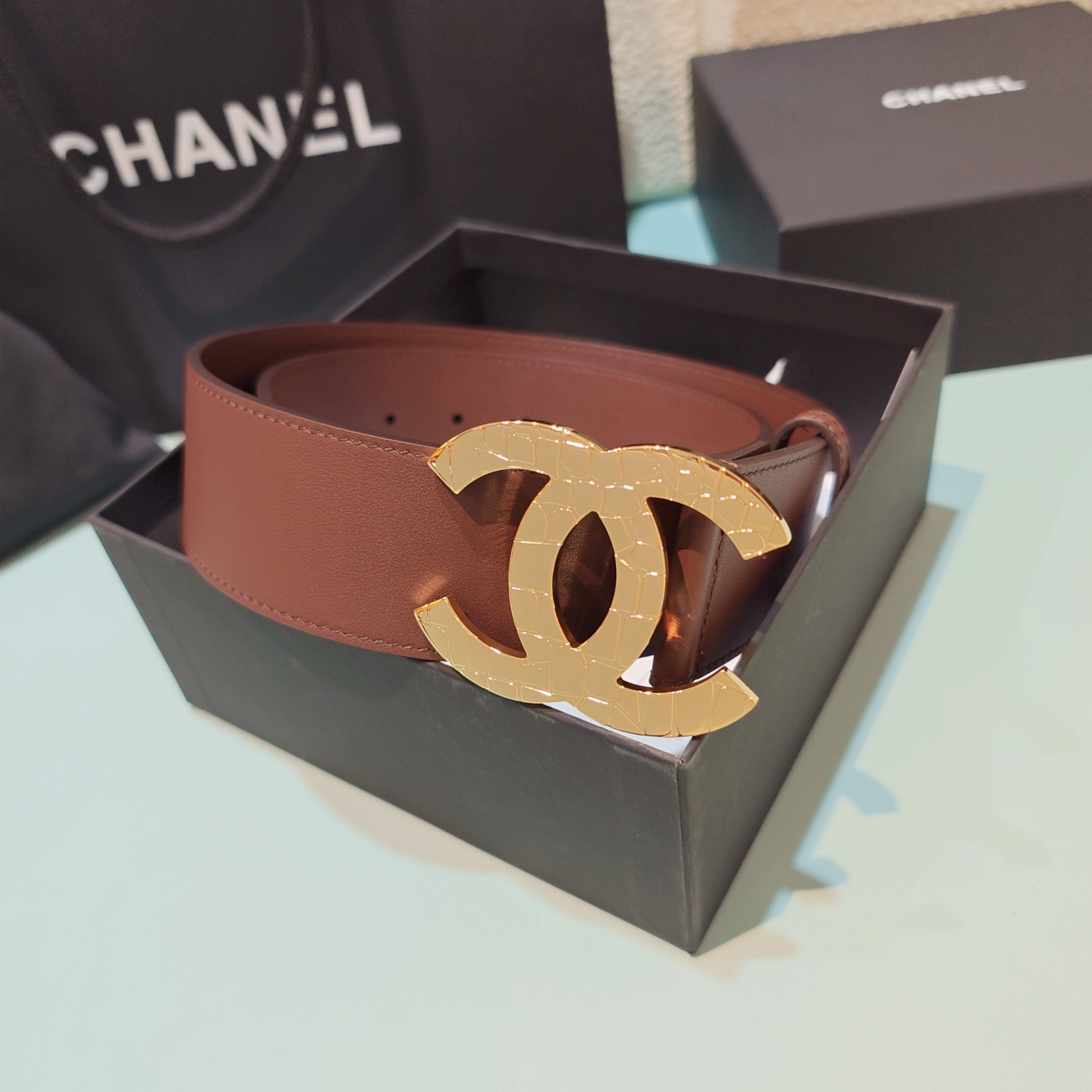 💥💥💥5.0cm香奈儿腰带，双面头层牛皮，长度：75.80.85.90.95.100欧，铜五金扣原版开模