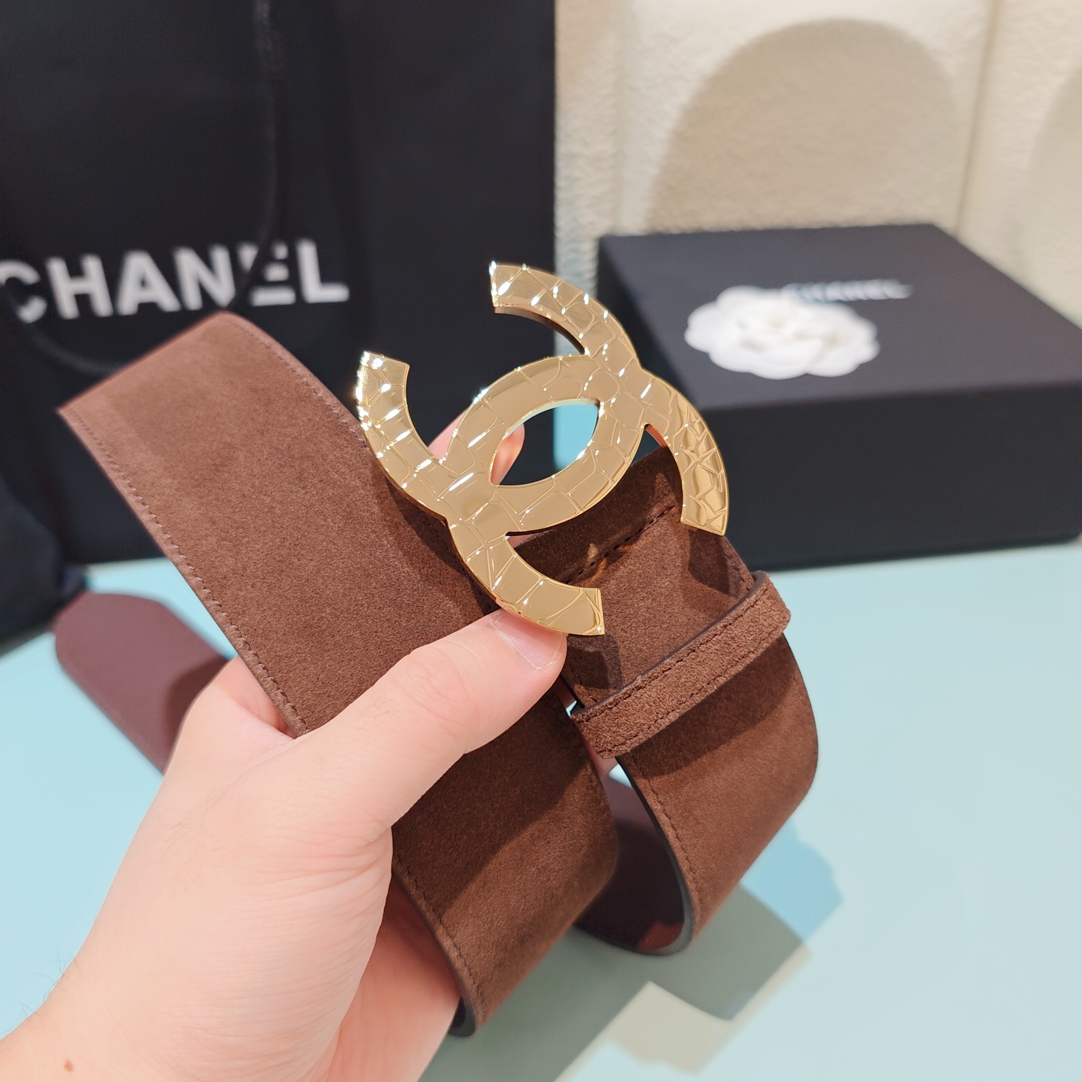 💥💥💥5.0cm香奈儿腰带，双面头层牛皮，长度：75.80.85.90.95.100欧，铜五金扣原版开模