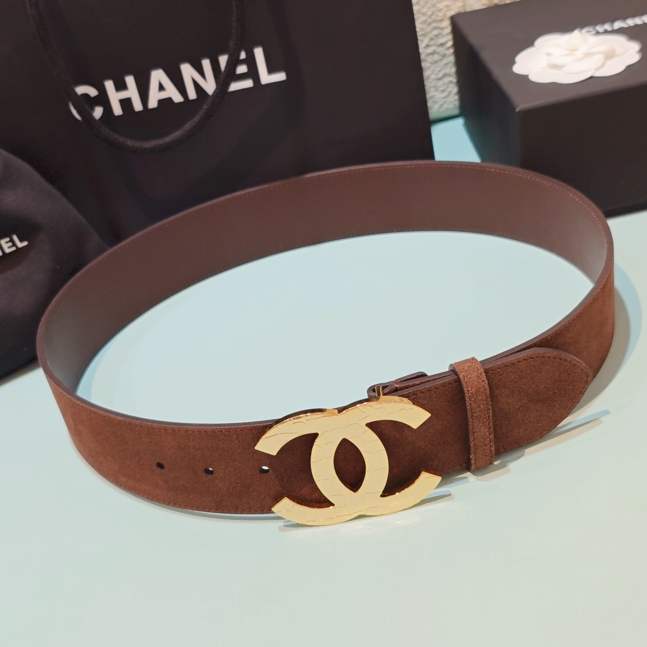 💥💥💥5.0cm香奈儿腰带，双面头层牛皮，长度：75.80.85.90.95.100欧，铜五金扣原版开模