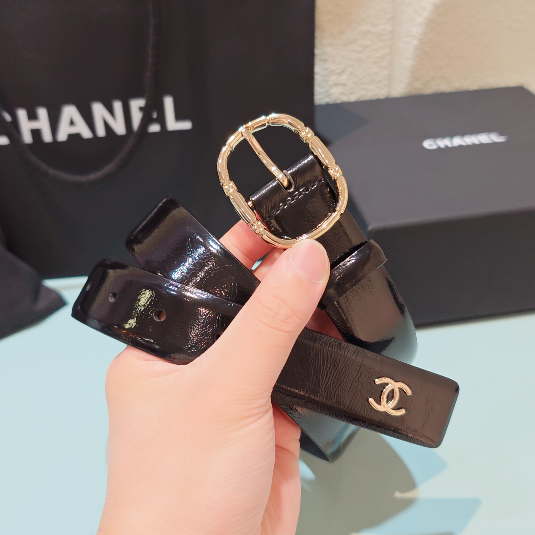 💥💥💥3.0cm香奈儿腰带，双面头层进口牛皮，长度：75.80.85.90.95.100欧，铜五金扣原版