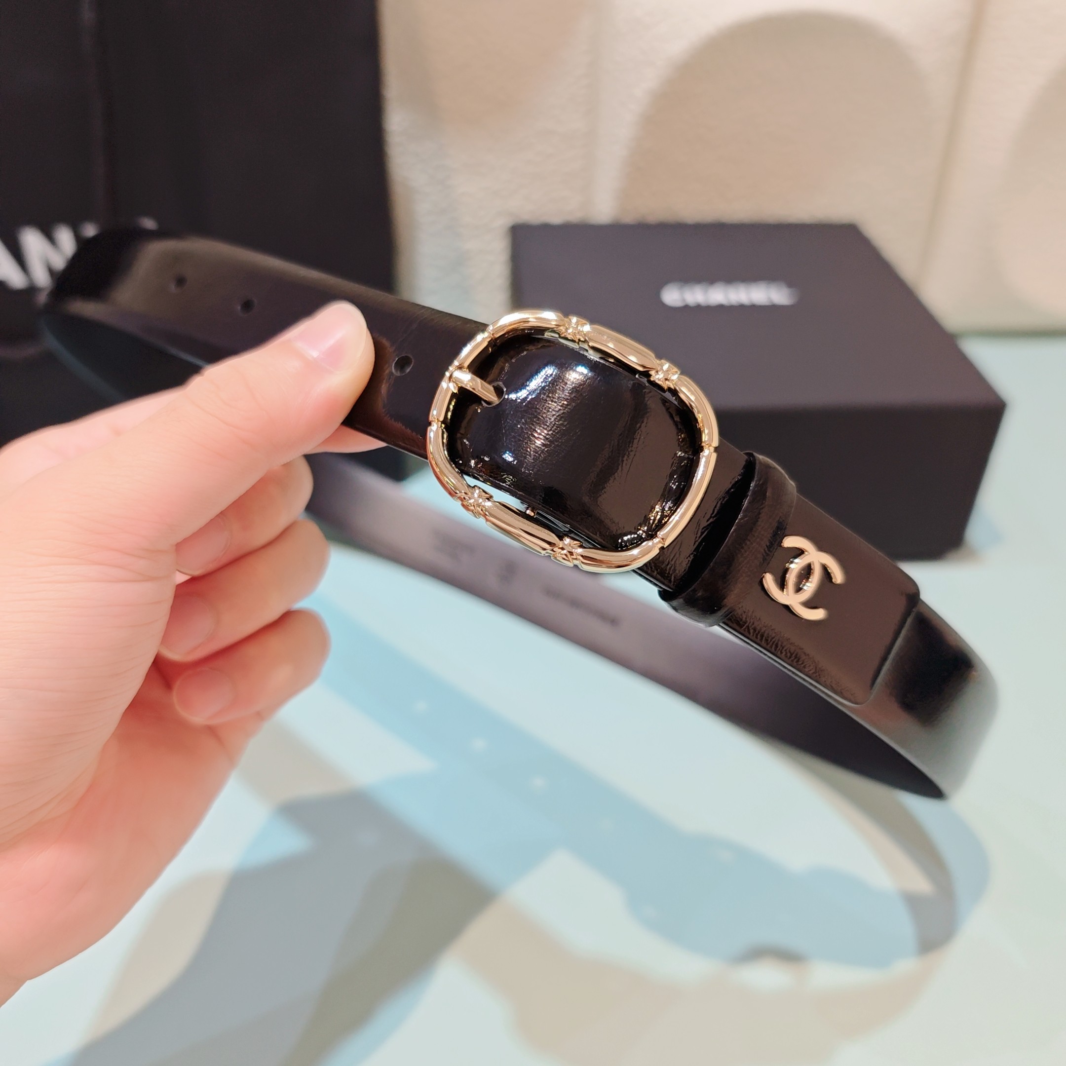 💥💥💥3.0cm香奈儿腰带，双面头层进口牛皮，长度：75.80.85.90.95.100欧，铜五金扣原版