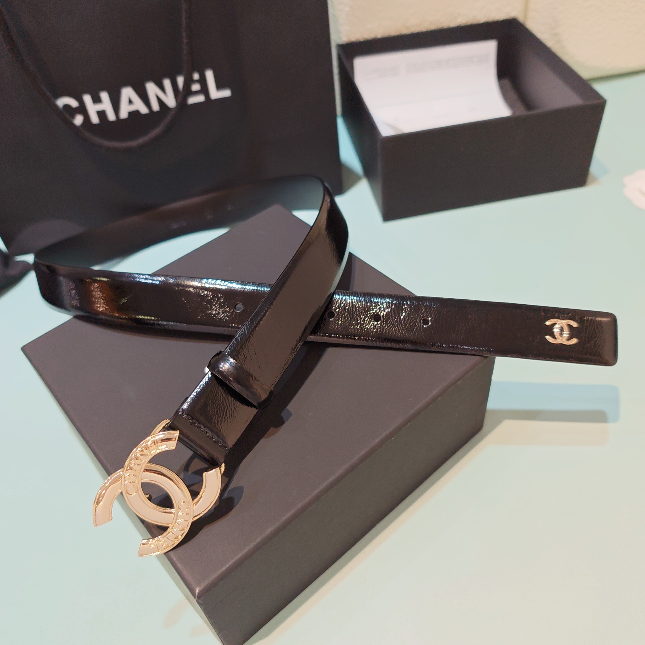 💥💥💥3.0cm香奈儿腰带，双面头层进口牛皮，长度：75.80.85.90.95.100欧，铜五金扣原版