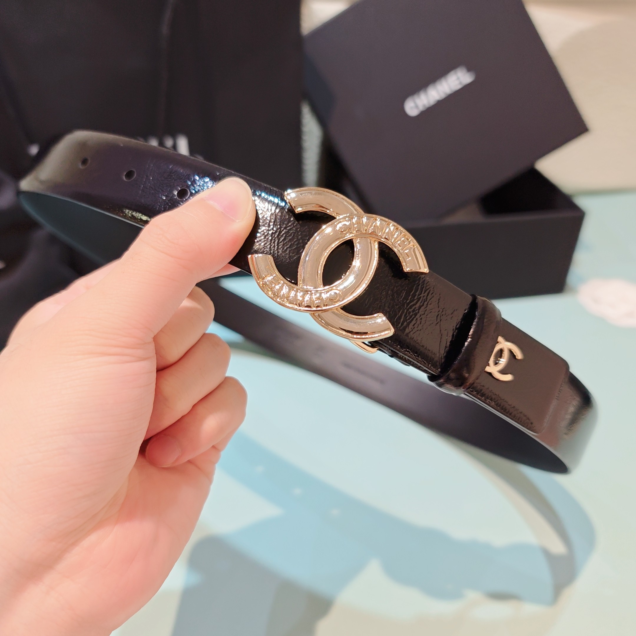 💥💥💥3.0cm香奈儿腰带，双面头层进口牛皮，长度：75.80.85.90.95.100欧，铜五金扣原版