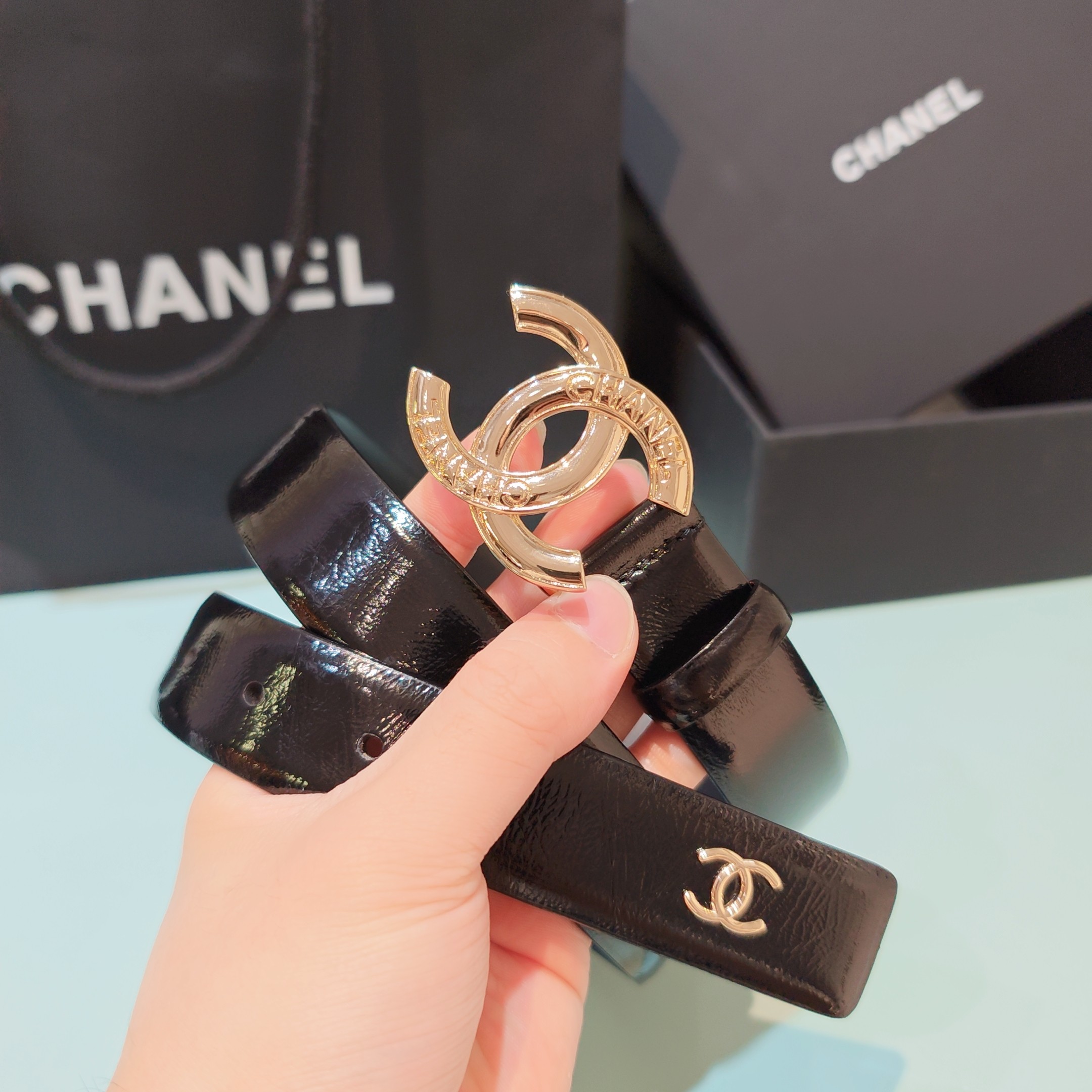 💥💥💥3.0cm香奈儿腰带，双面头层进口牛皮，长度：75.80.85.90.95.100欧，铜五金扣原版