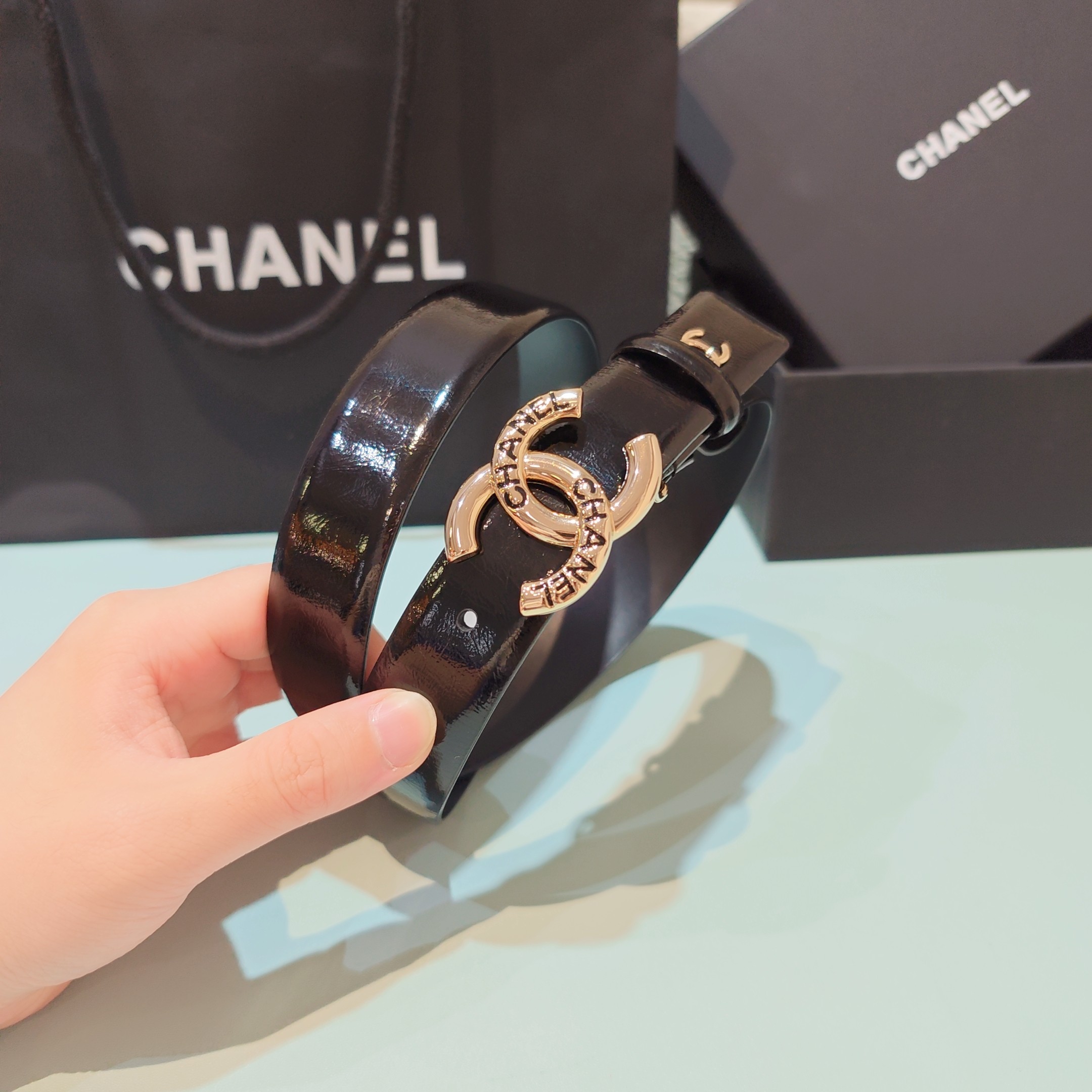 💥💥💥3.0cm香奈儿腰带，双面头层进口牛皮，长度：75.80.85.90.95.100欧，铜五金扣原版