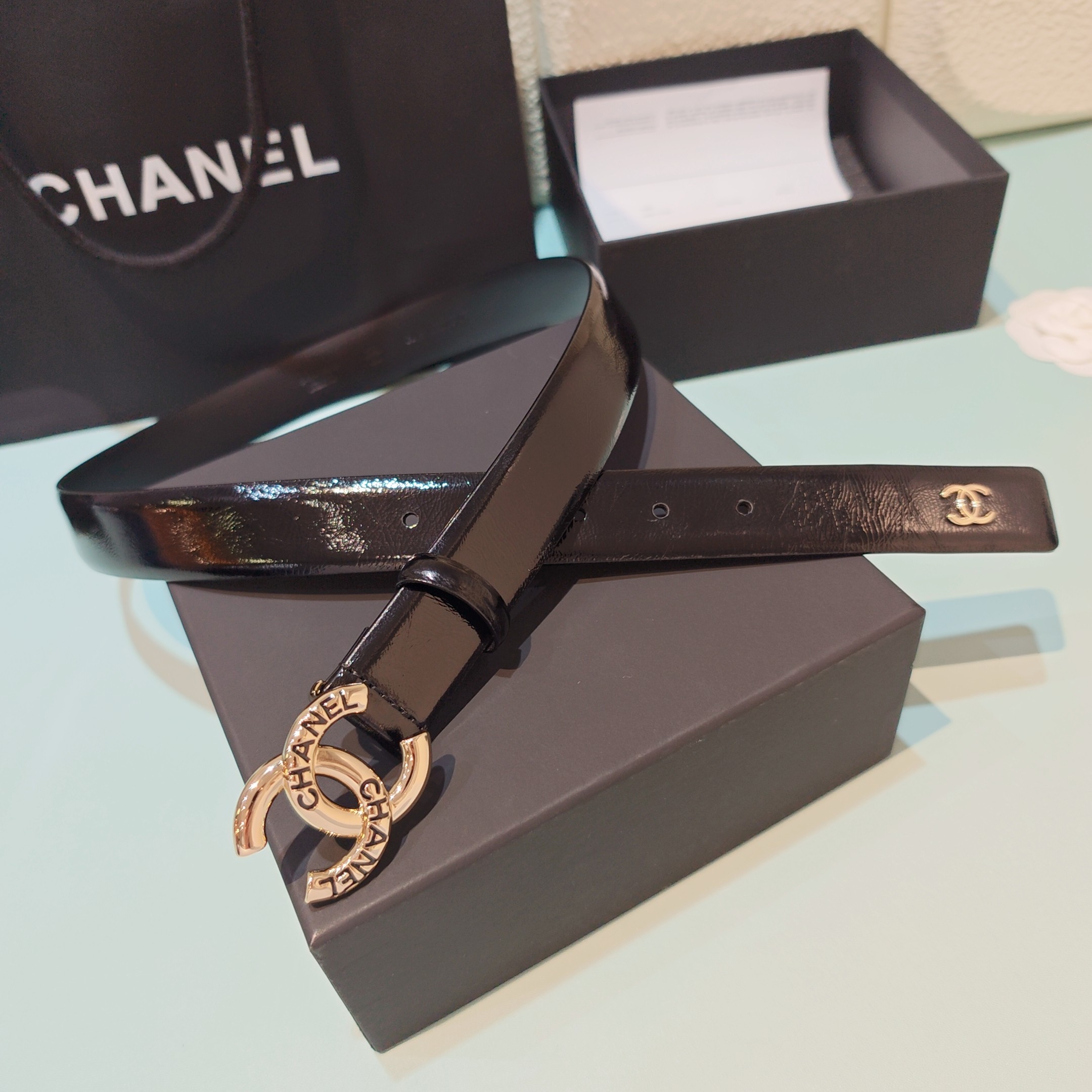 💥💥💥3.0cm香奈儿腰带，双面头层进口牛皮，长度：75.80.85.90.95.100欧，铜五金扣原版