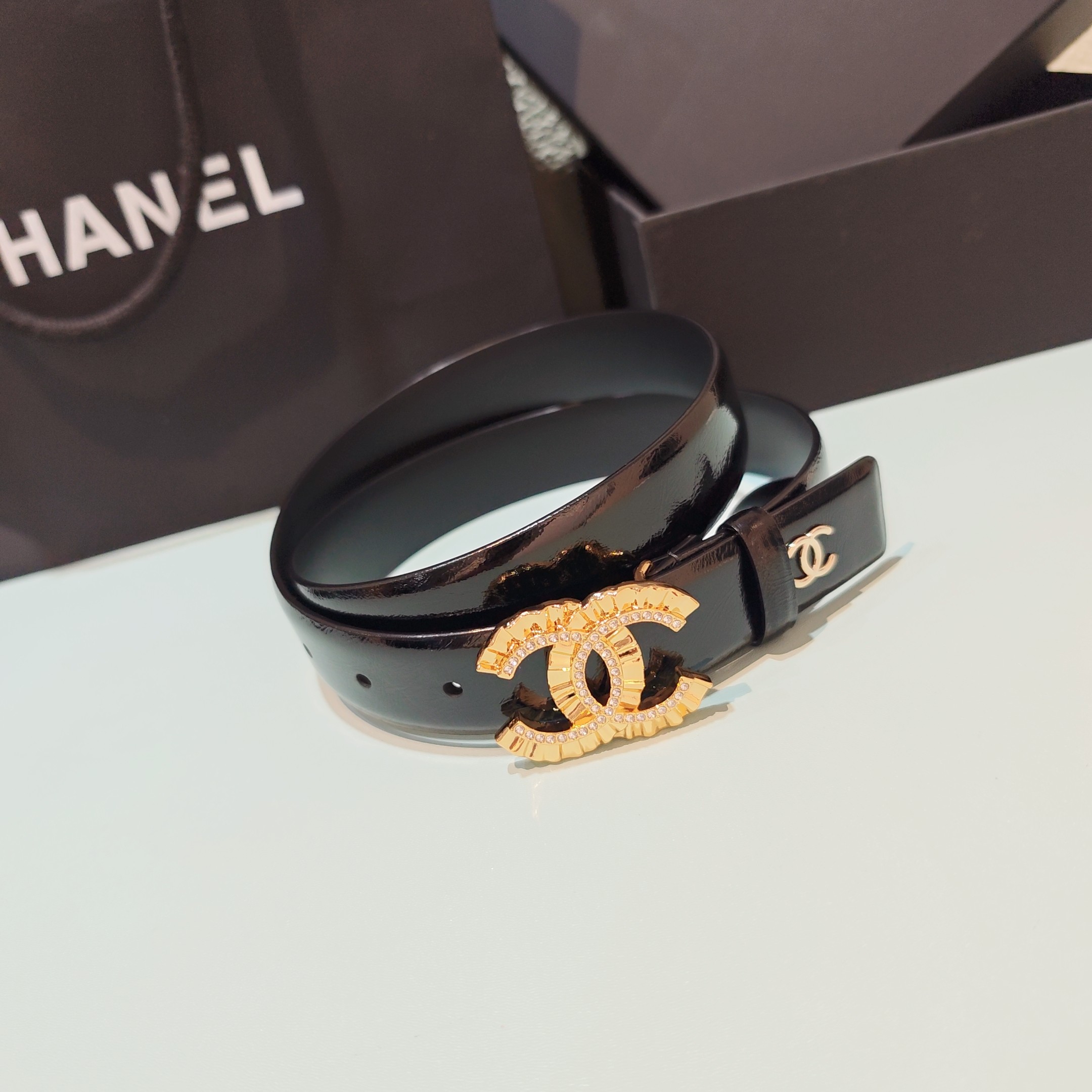 💥💥💥3.0cm香奈儿腰带，双面头层进口牛皮，长度：75.80.85.90.95.100欧，铜五金扣原版