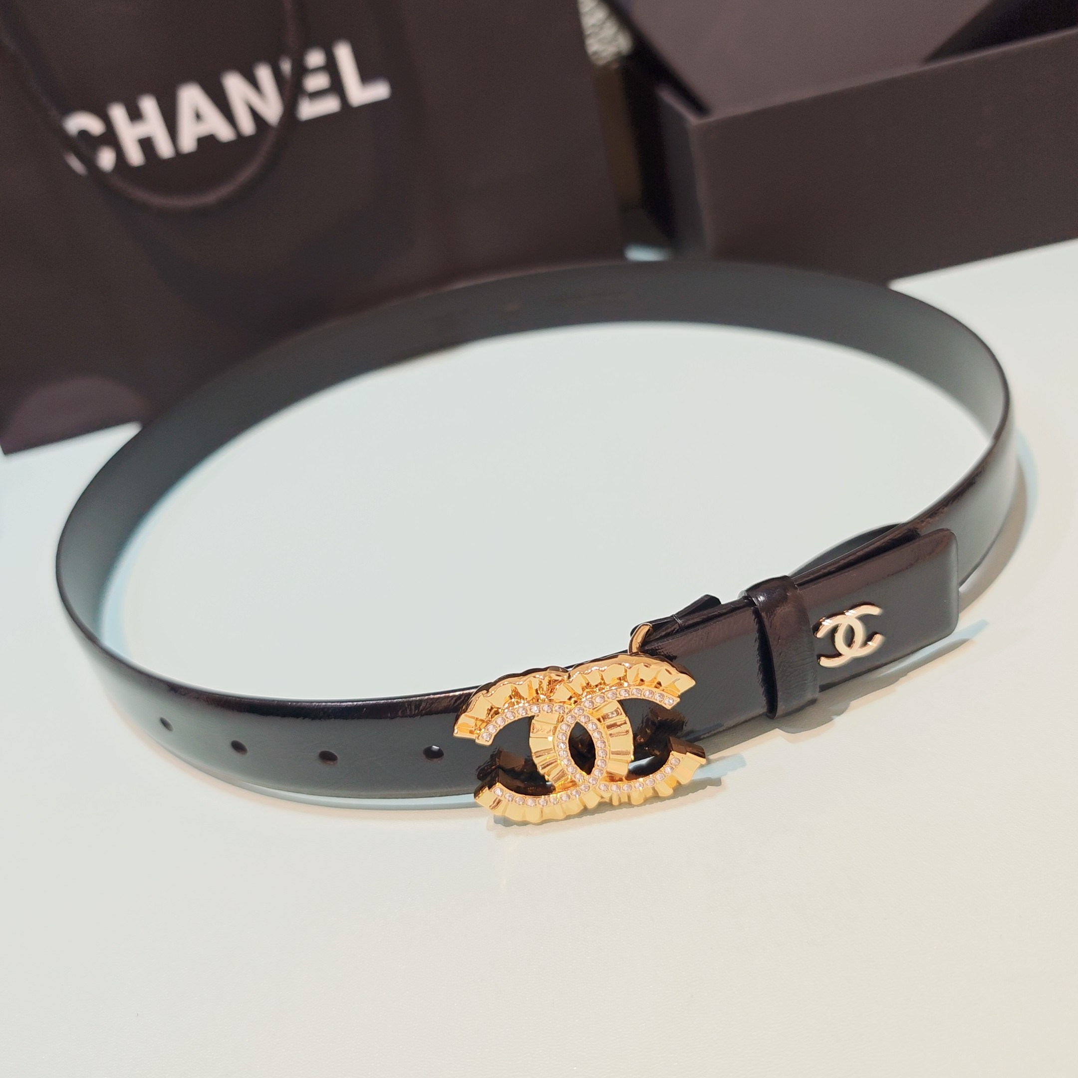 💥💥💥3.0cm香奈儿腰带，双面头层进口牛皮，长度：75.80.85.90.95.100欧，铜五金扣原版