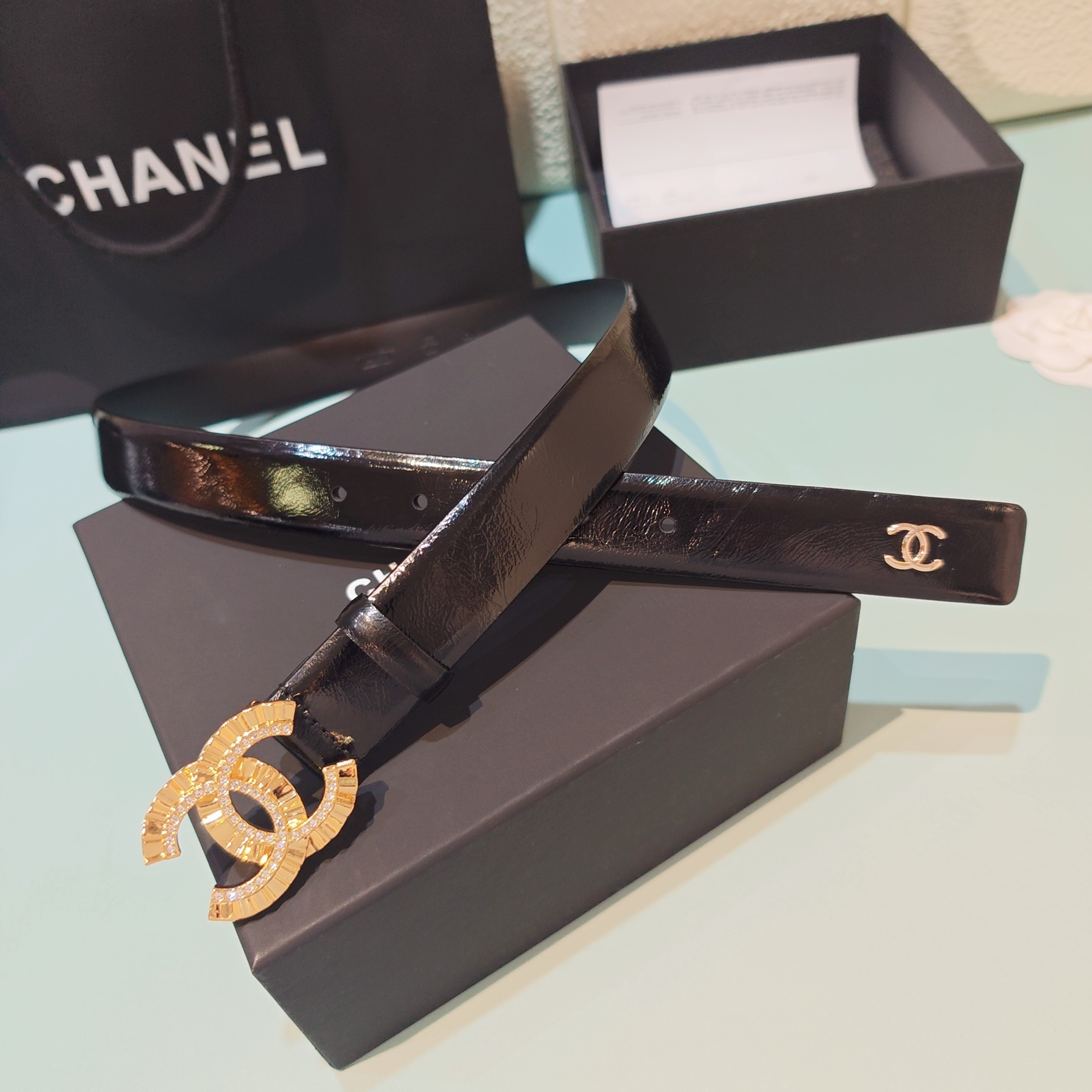 💥💥💥3.0cm香奈儿腰带，双面头层进口牛皮，长度：75.80.85.90.95.100欧，铜五金扣原版