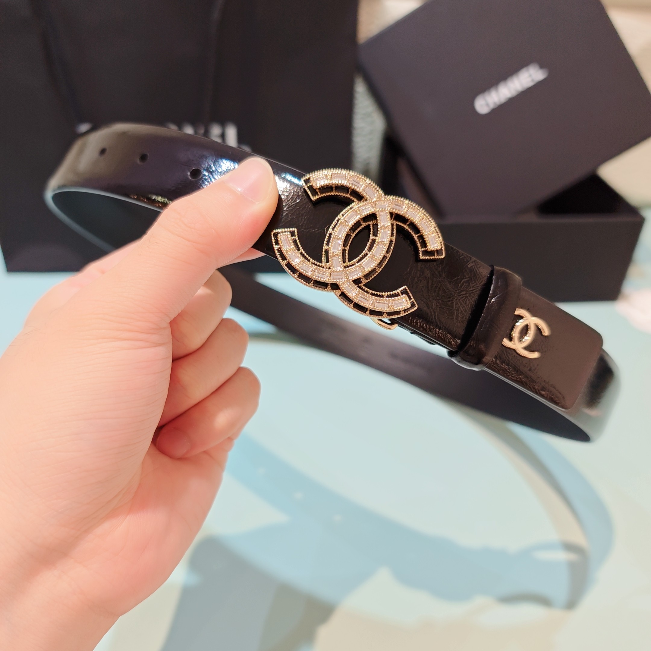 💥💥💥2.5cm香奈儿腰带，双面头层进口牛皮，长度：75.80.85.90.95.100欧，铜五金扣原版