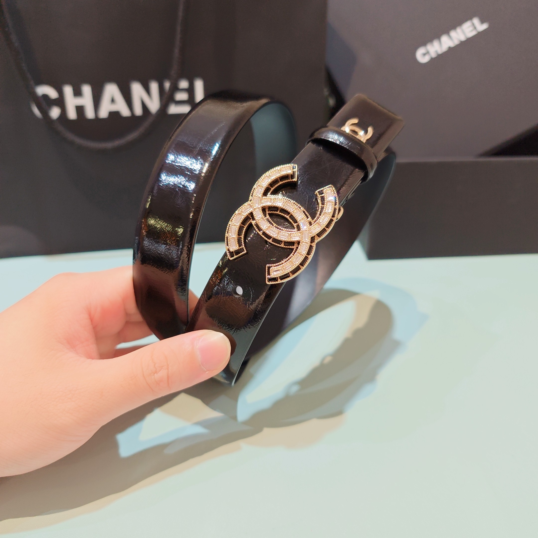 💥💥💥2.5cm香奈儿腰带，双面头层进口牛皮，长度：75.80.85.90.95.100欧，铜五金扣原版