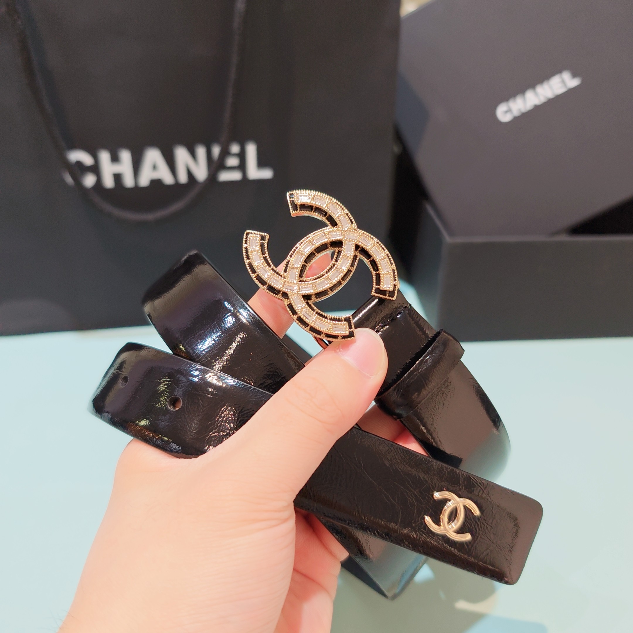 💥💥💥2.5cm香奈儿腰带，双面头层进口牛皮，长度：75.80.85.90.95.100欧，铜五金扣原版