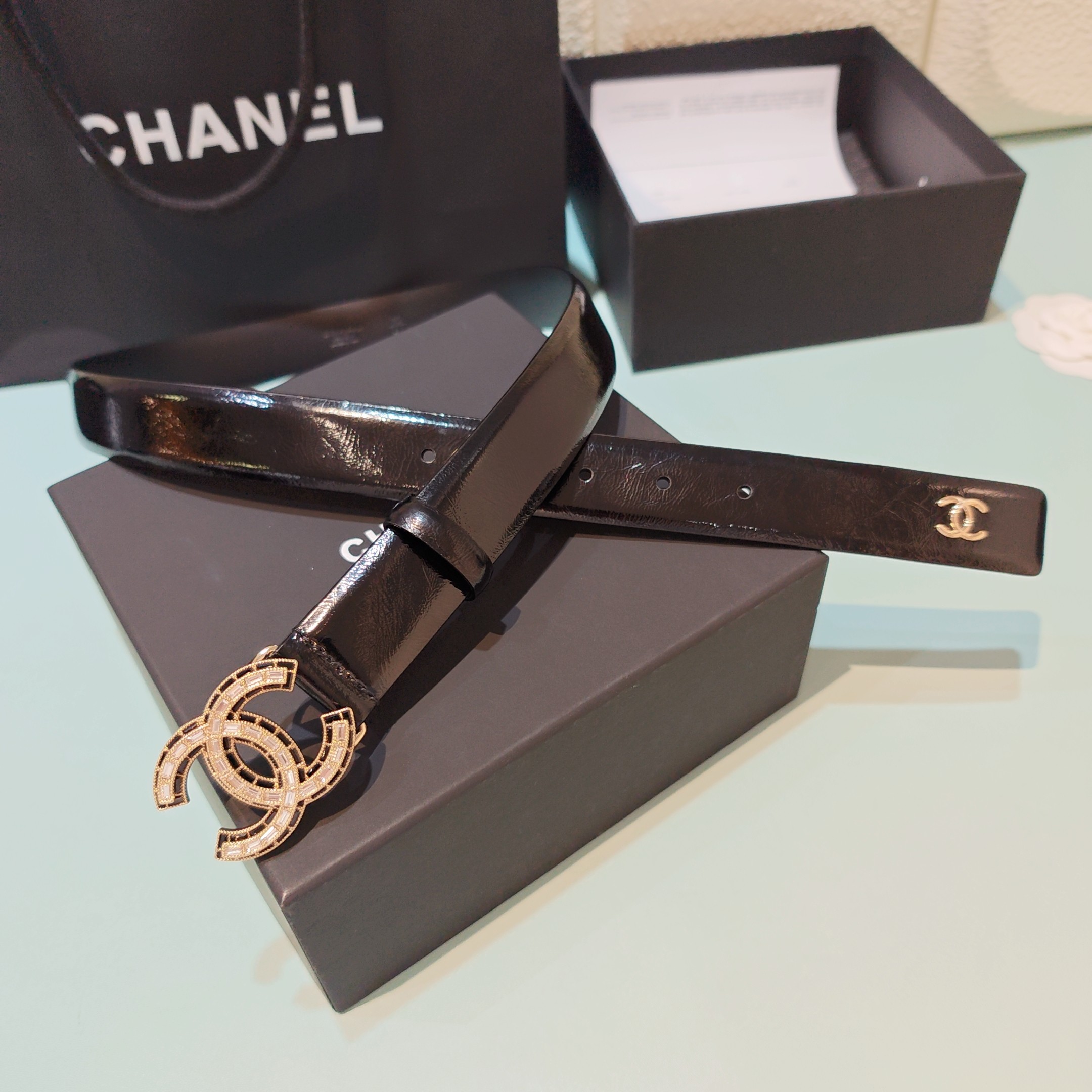 💥💥💥2.5cm香奈儿腰带，双面头层进口牛皮，长度：75.80.85.90.95.100欧，铜五金扣原版