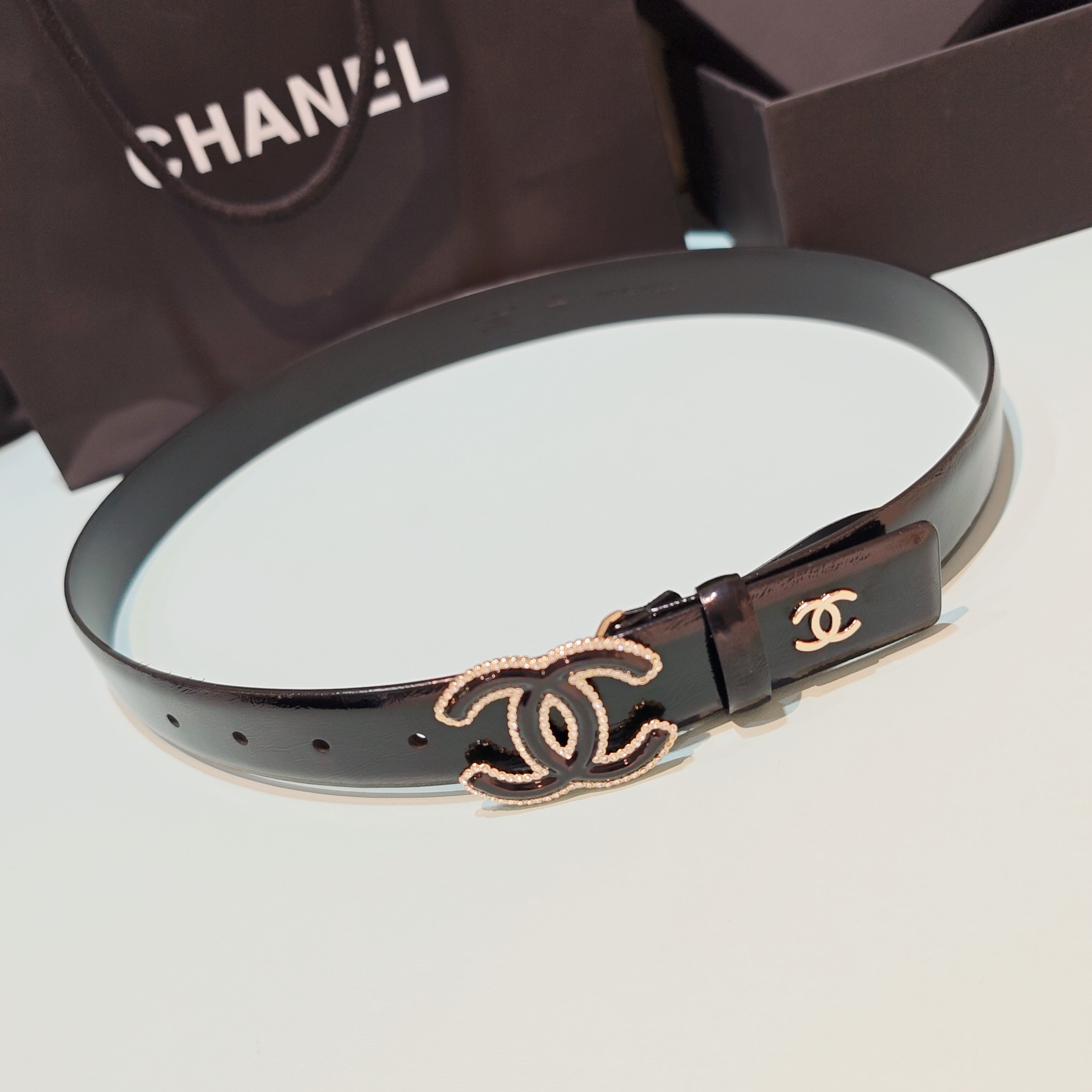 💥💥💥3.0cm香奈儿腰带，双面头层进口牛皮，长度：75.80.85.90.95.100欧，铜五金扣原版