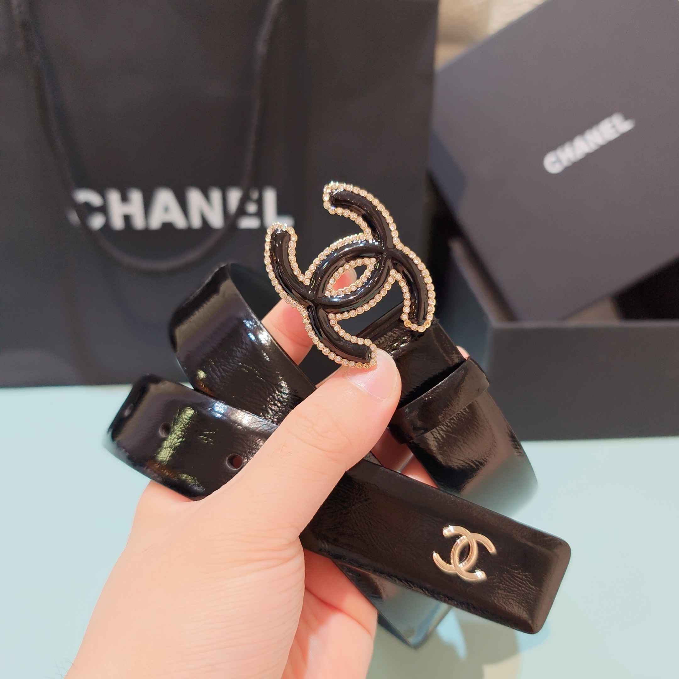 💥💥💥3.0cm香奈儿腰带，双面头层进口牛皮，长度：75.80.85.90.95.100欧，铜五金扣原版