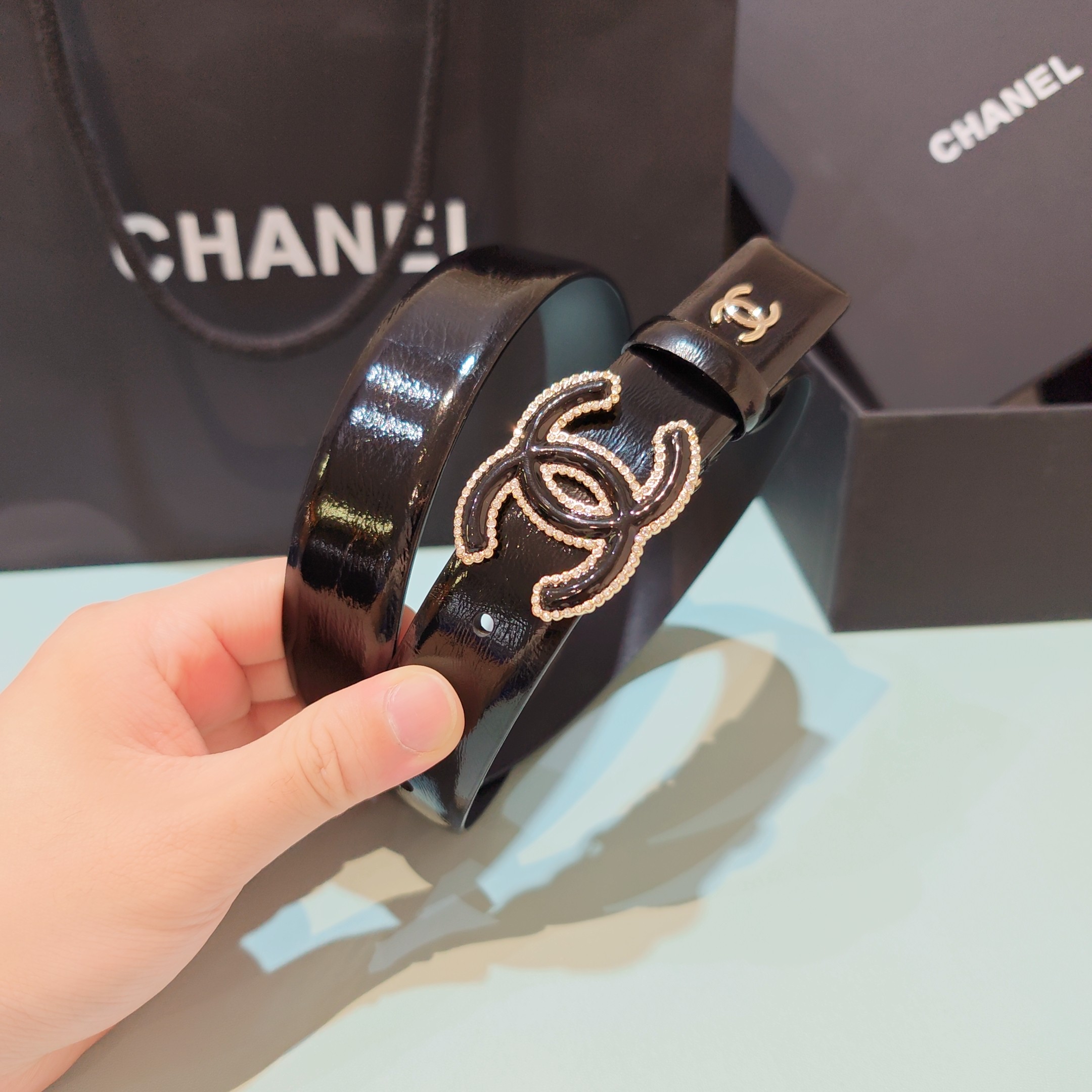 💥💥💥3.0cm香奈儿腰带，双面头层进口牛皮，长度：75.80.85.90.95.100欧，铜五金扣原版