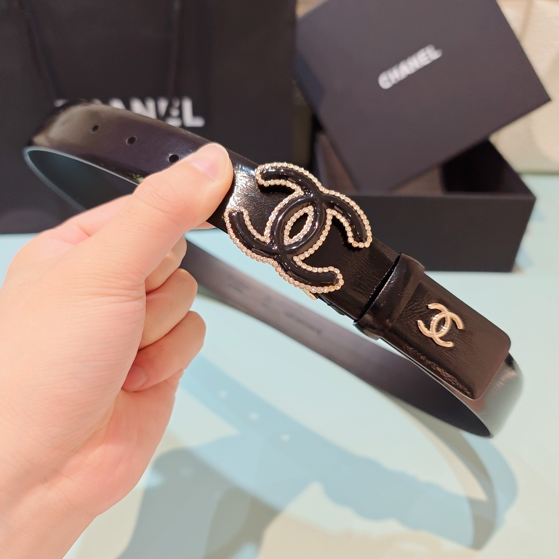 💥💥💥3.0cm香奈儿腰带，双面头层进口牛皮，长度：75.80.85.90.95.100欧，铜五金扣原版