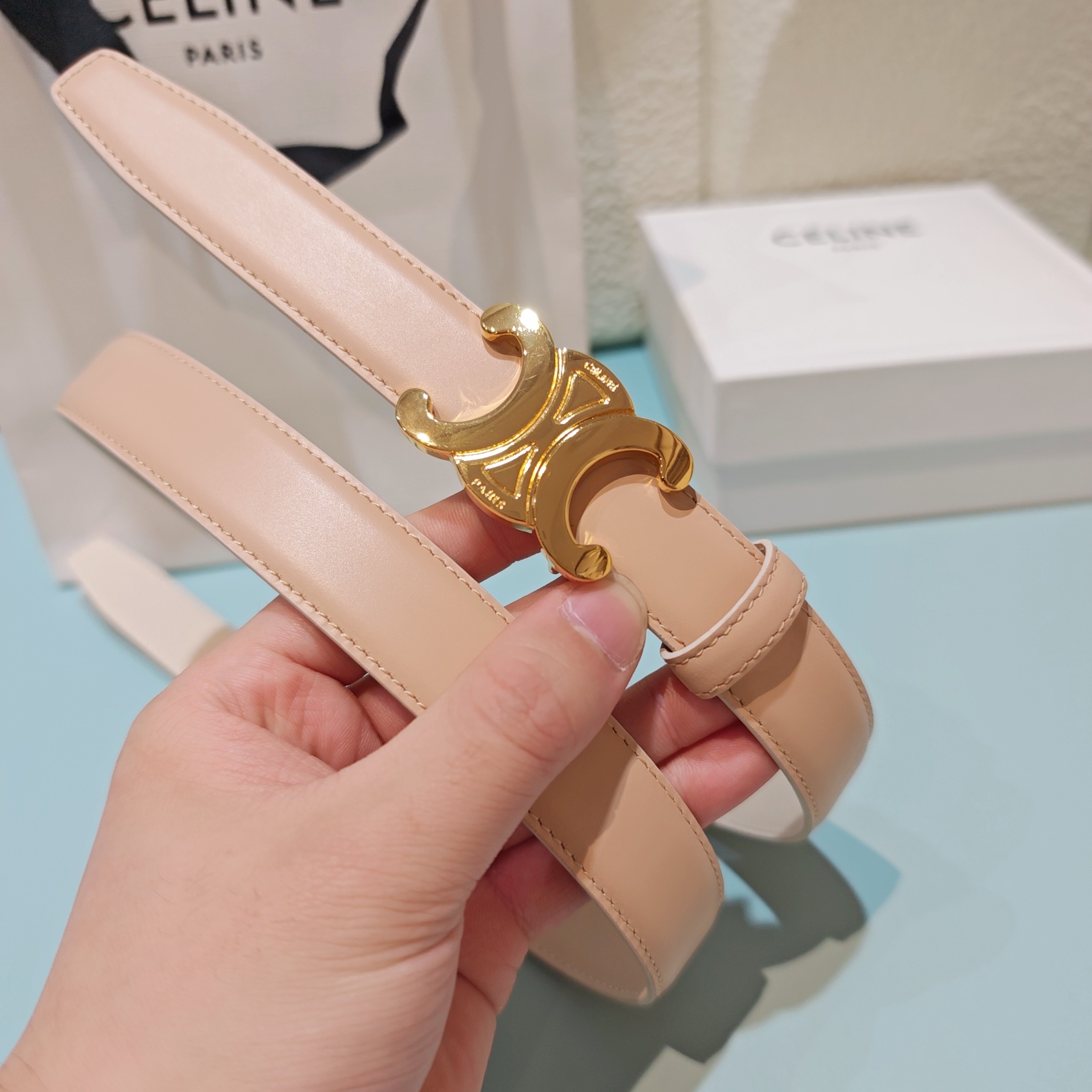 💥💥💥2.5cm赛琳腰带，双面头层牛皮，长度：75.80.85.90.95.100.欧，铜五金扣原版开模