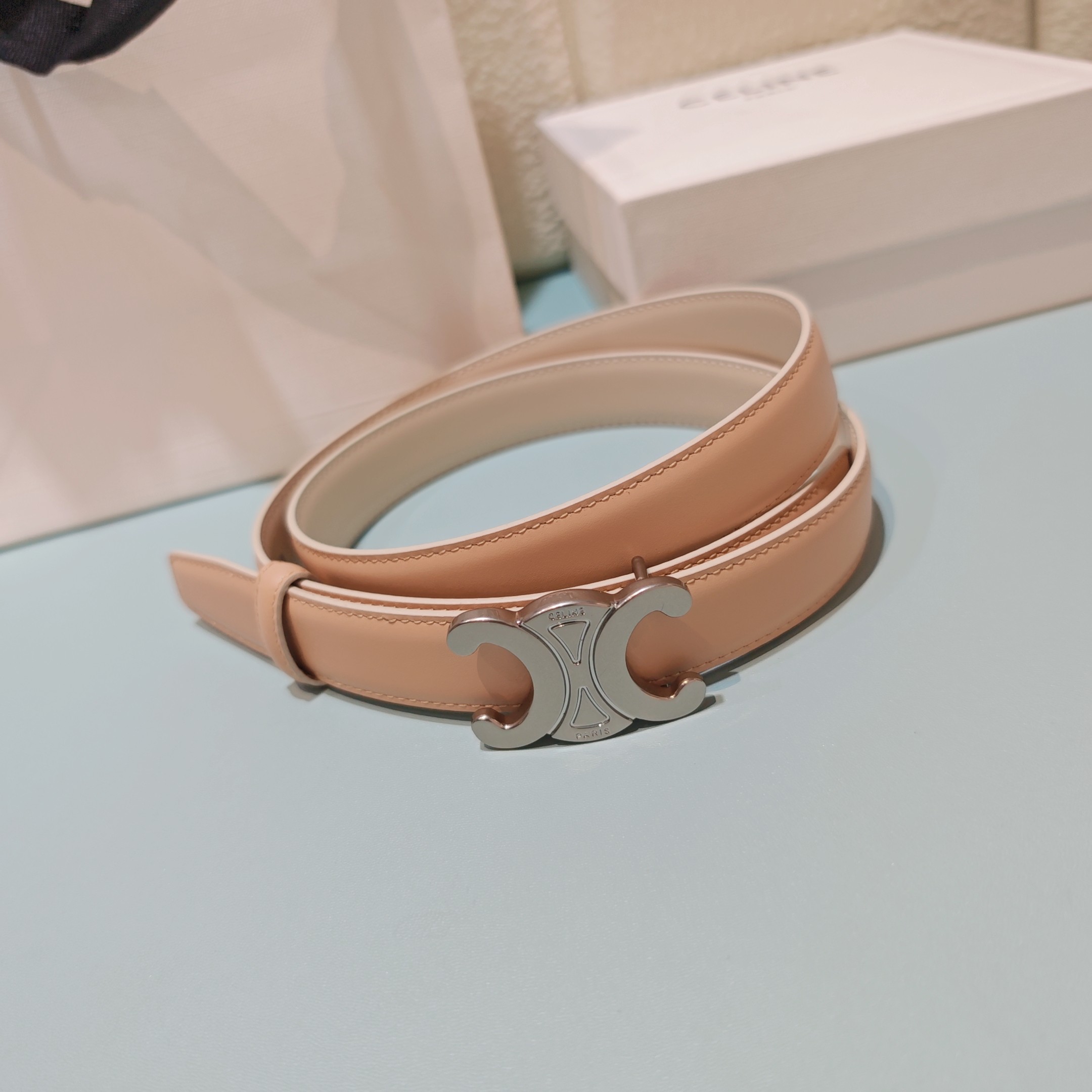 💥💥💥2.5cm赛琳腰带，双面头层牛皮，长度：75.80.85.90.95.100.欧，铜五金扣原版开模