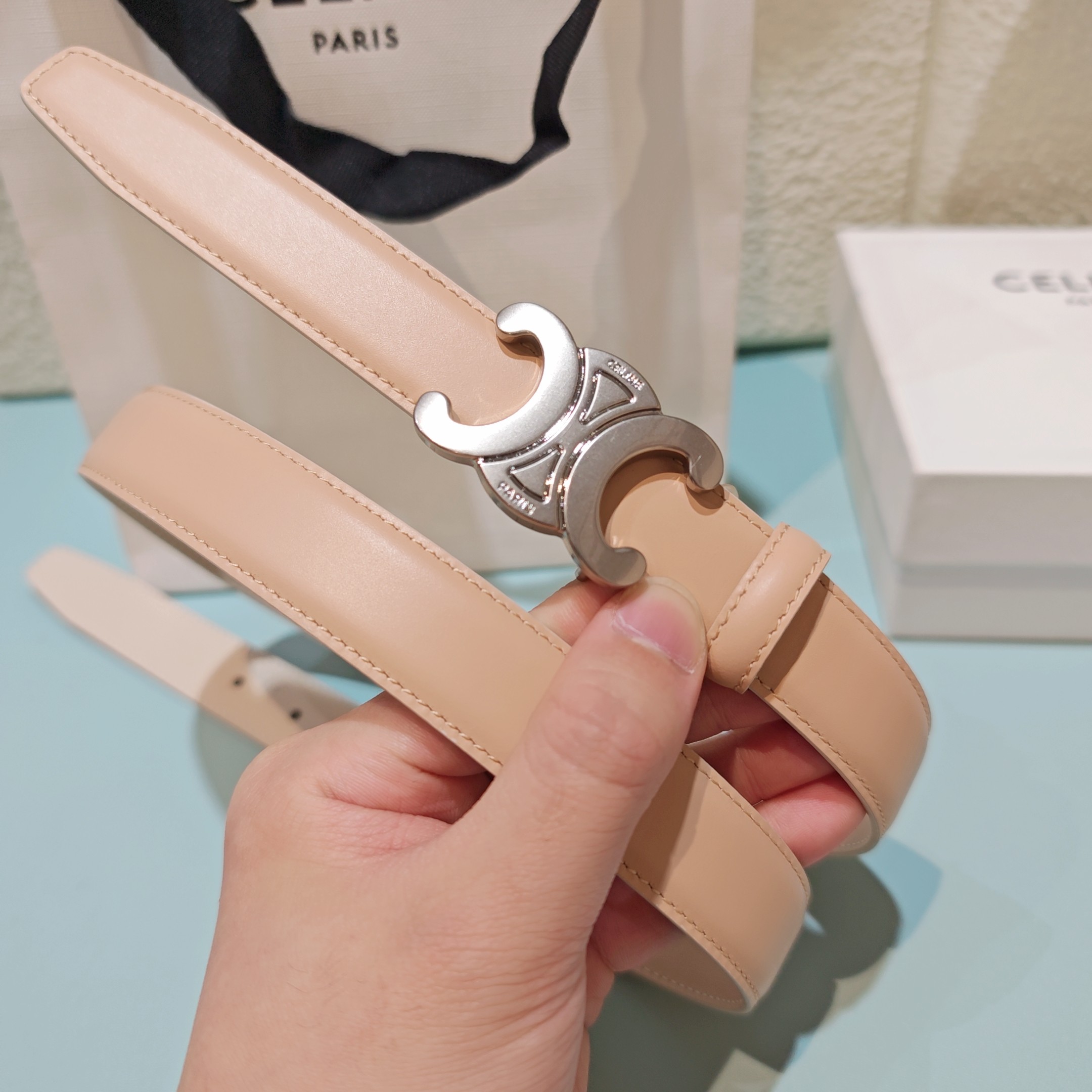 💥💥💥2.5cm赛琳腰带，双面头层牛皮，长度：75.80.85.90.95.100.欧，铜五金扣原版开模